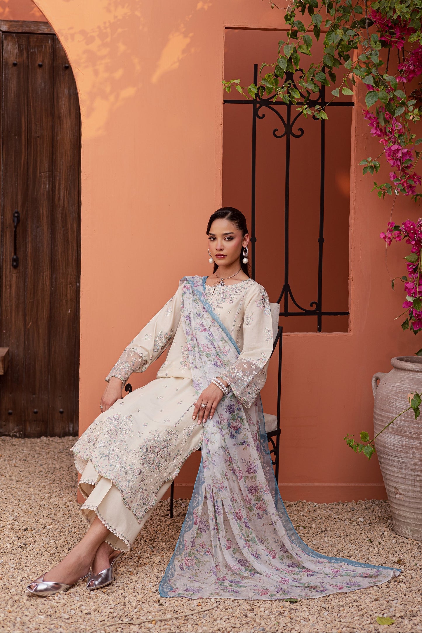 Batik | Festive Eid 26 | Cyntia - Luxury Dress - available at Maria Faisal in UK and USA.