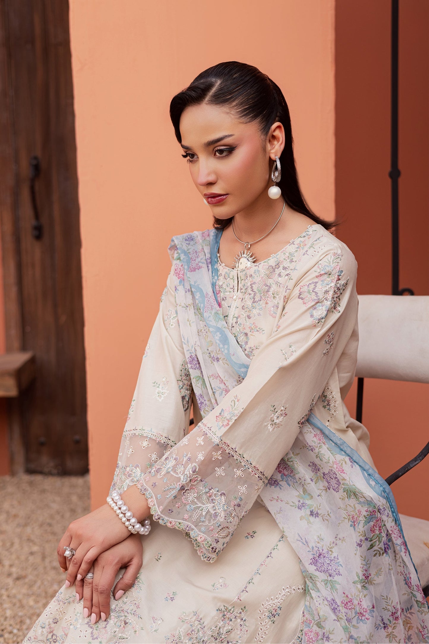 Batik | Festive Eid 26 | Cyntia - Luxury Dress - available at Maria Faisal in UK and USA.