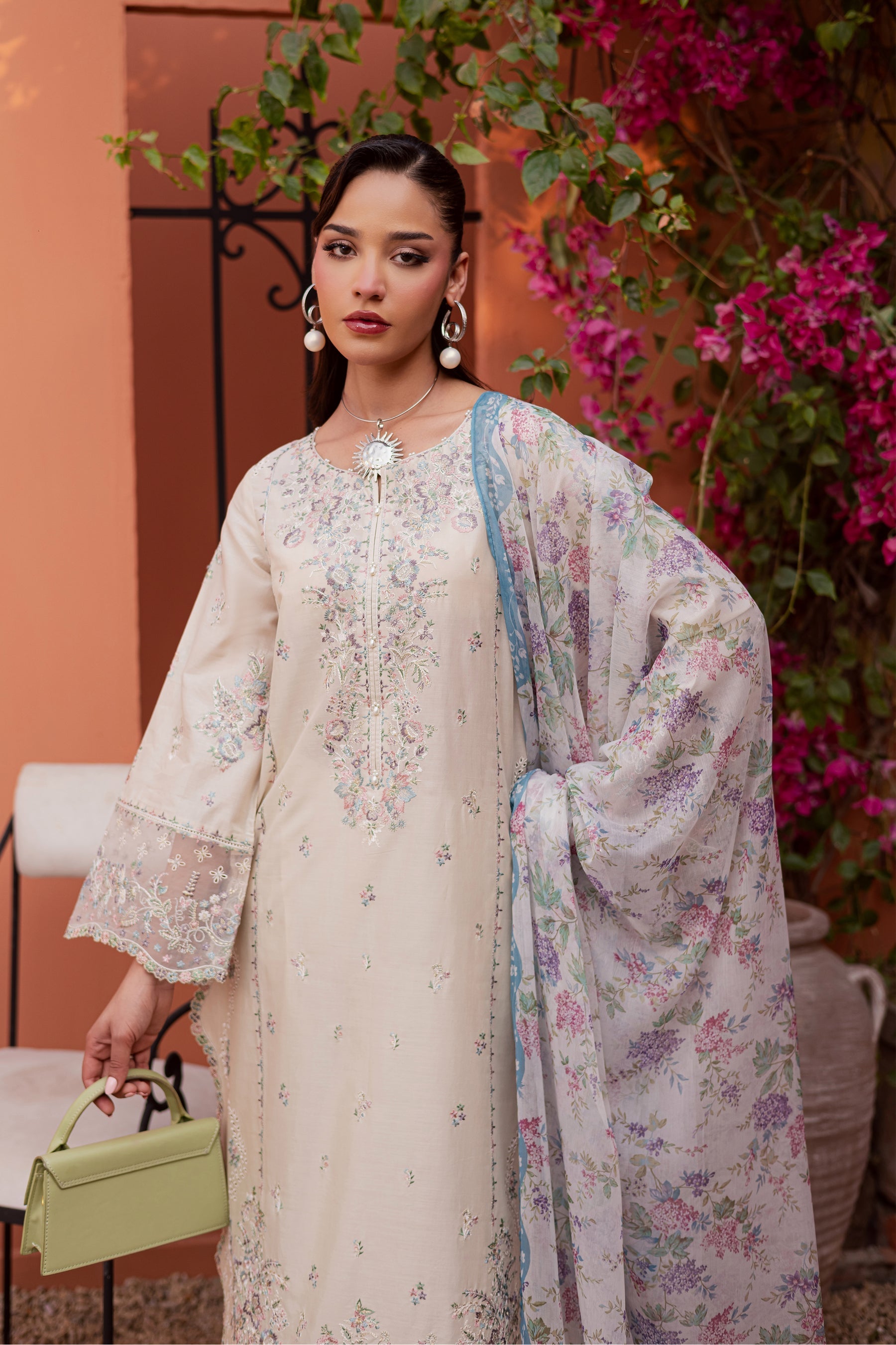 Batik | Festive Eid 26 | Cyntia - Luxury Dress - available at Maria Faisal in UK and USA.