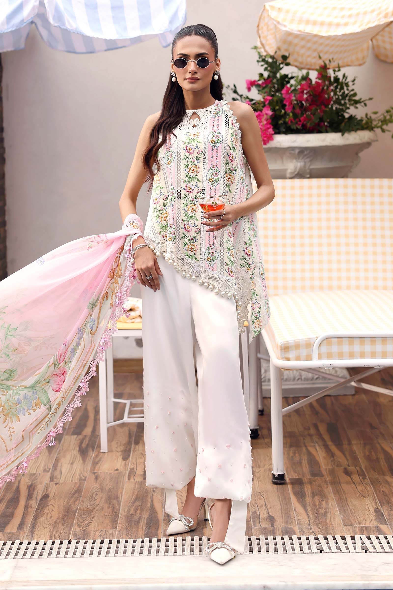 Maria B | M Prints 26 | MPT-3010-A - Luxury Dress - available at Maria Faisal in UK and USA.