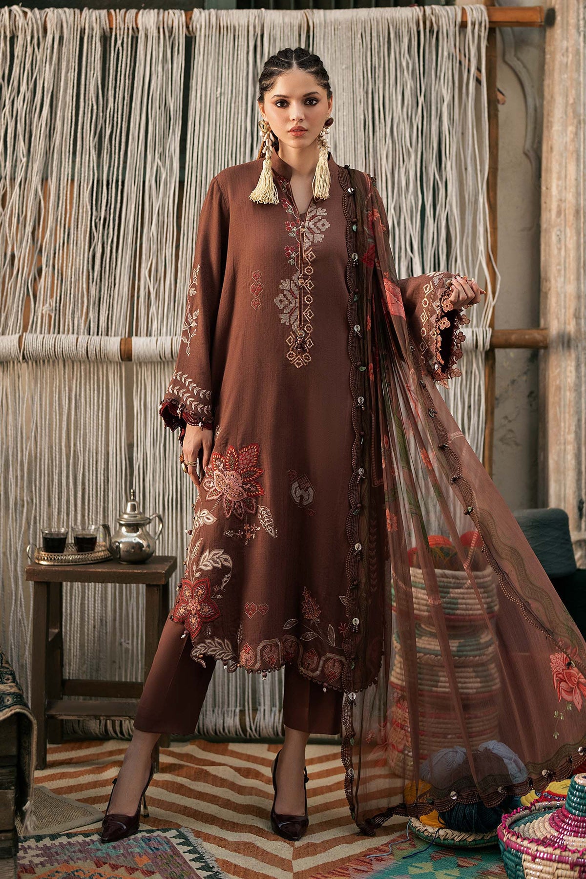 Maria B | M Prints Winter Fall 2026 | MPT-3110-B - Luxury Dress - available at Maria Faisal in UK and USA.
