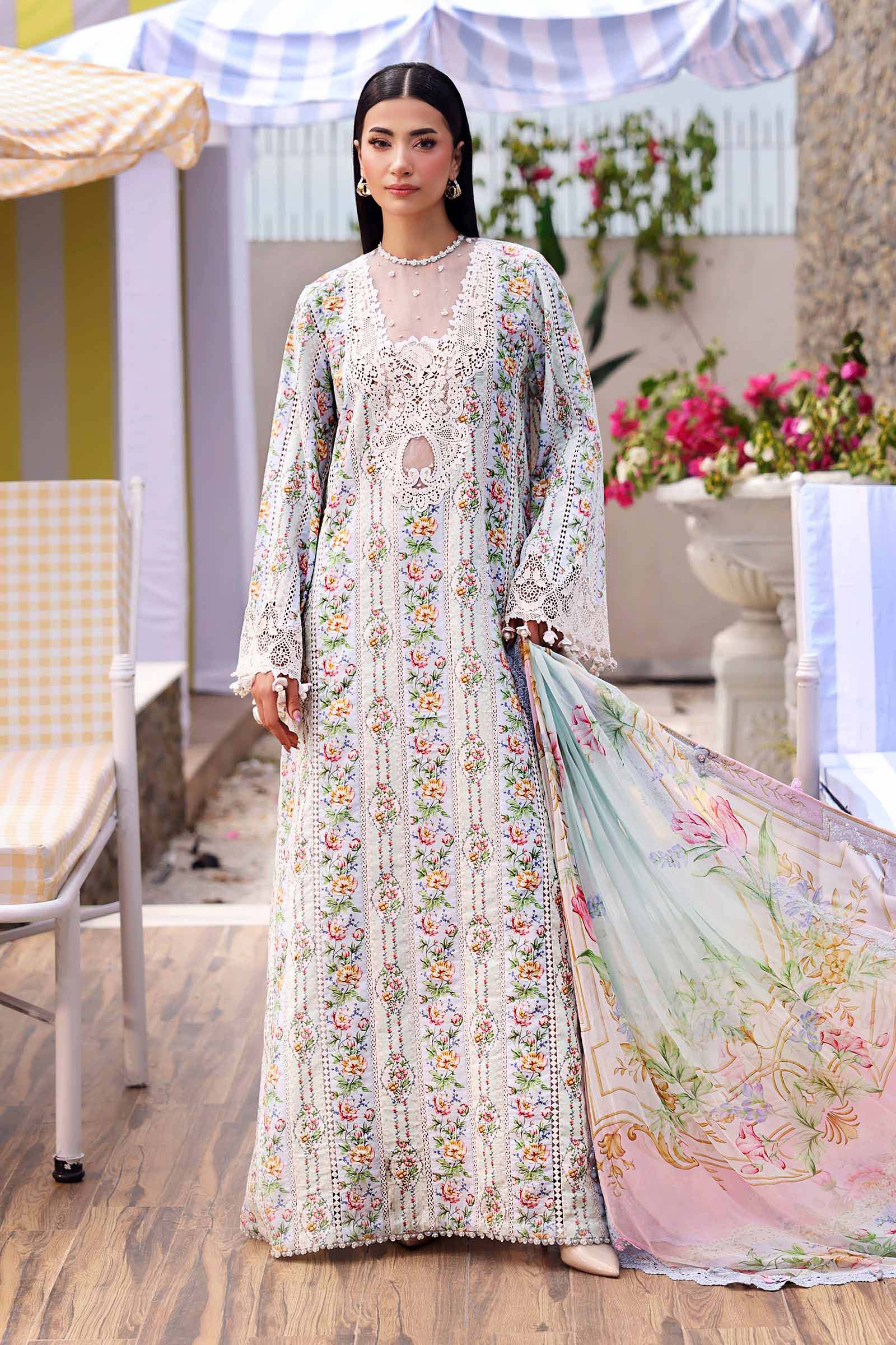 Maria B | M Prints 26 | MPT-3010-B - Luxury Dress - available at Maria Faisal in UK and USA.