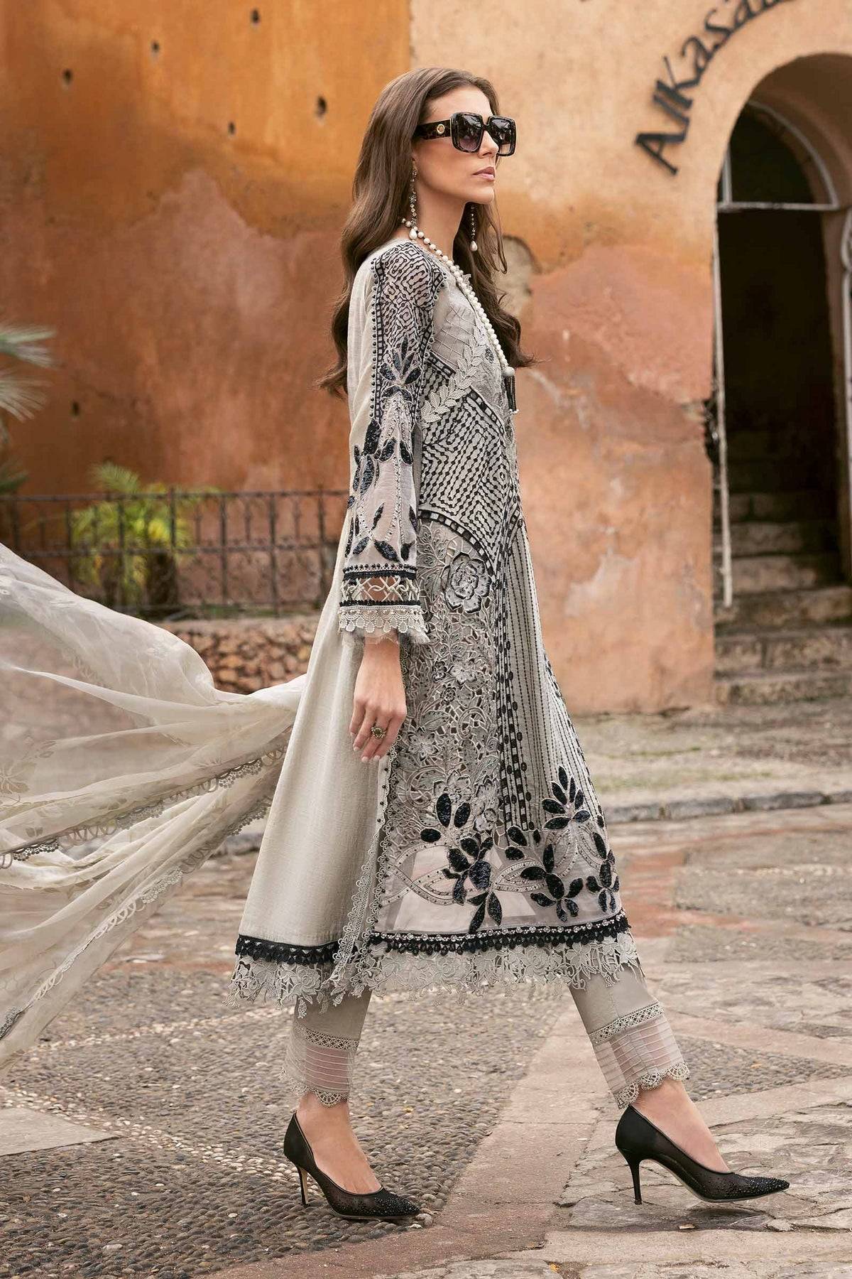Maria B | Luxury Lawn 25 | D-2510-B by Maria Faisal - Registered Vendor of : Maria B - type : Ladies Clothes - 100% original wedding dresses