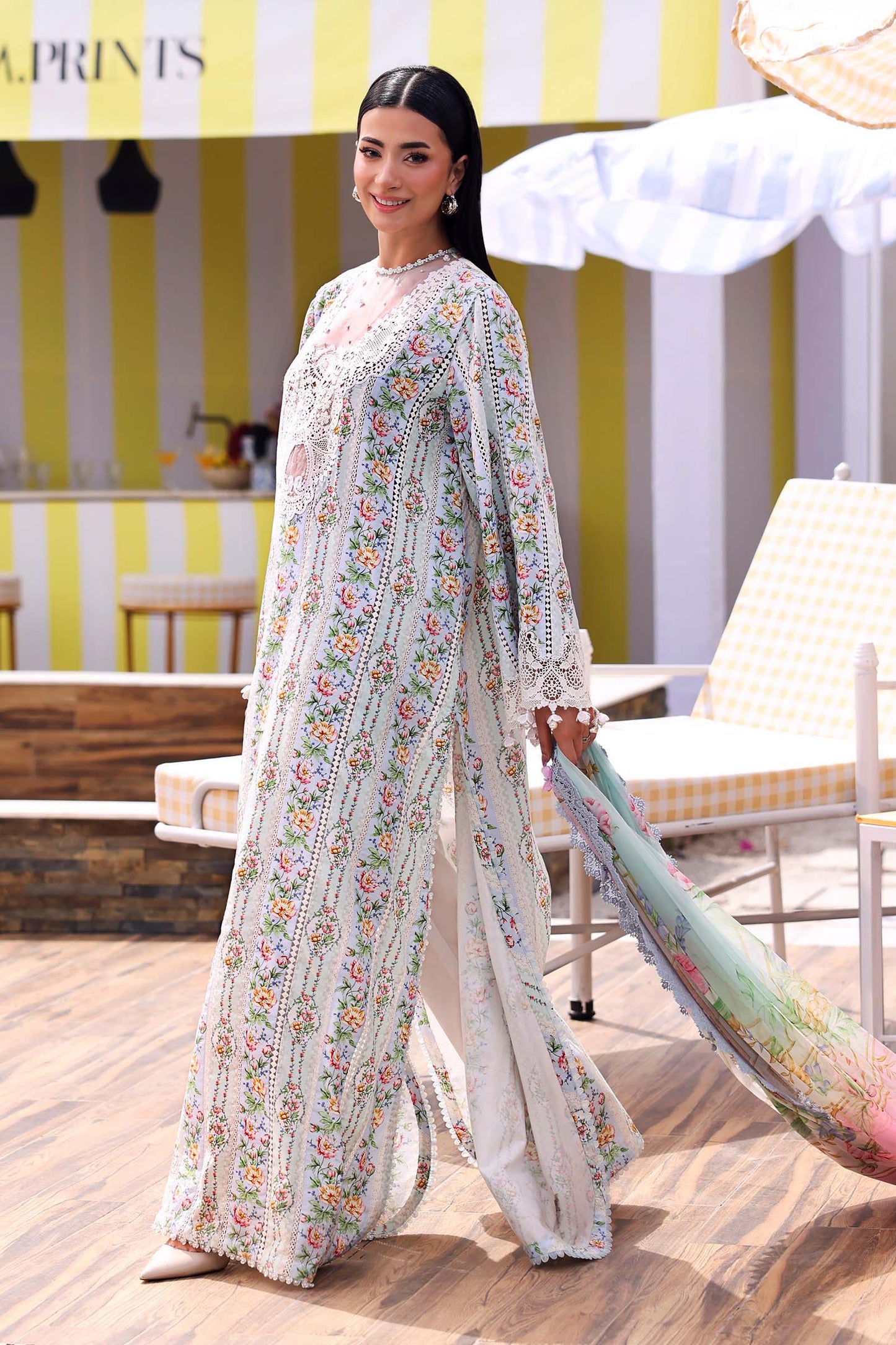 Maria B | M Prints 26 | MPT-3010-B - Luxury Dress - available at Maria Faisal in UK and USA.