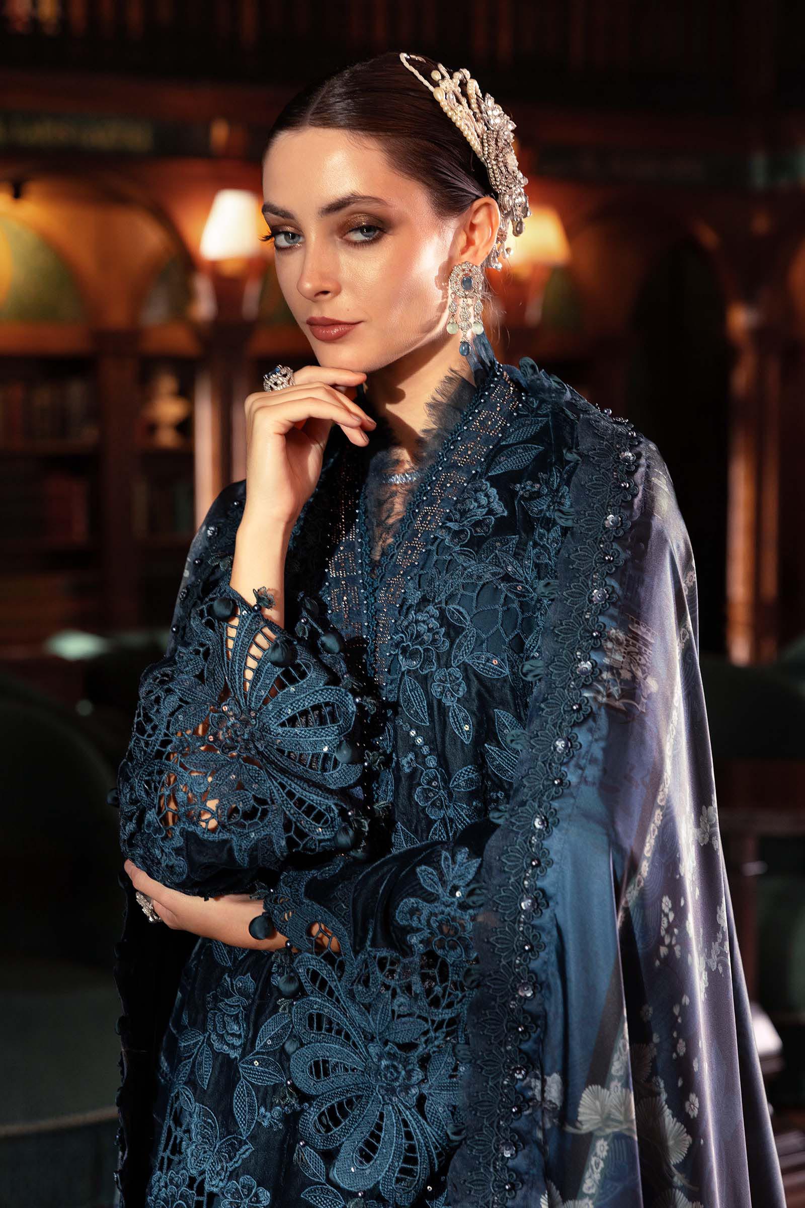 Maria B | Winter Luxe 25 | WL-1310 - Casual Dress - available at Maria Faisal in UK and USA.