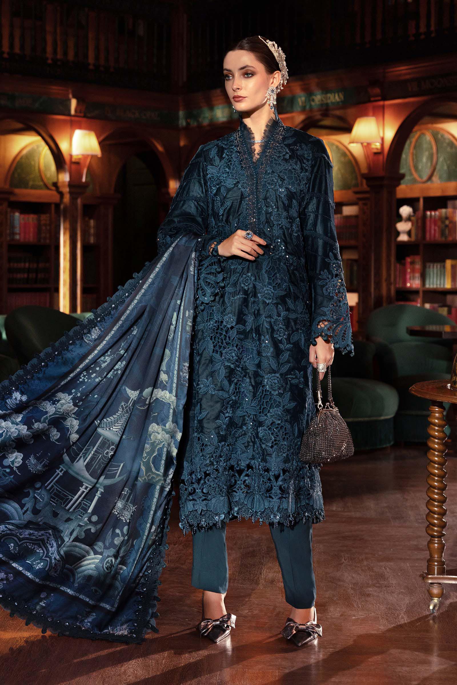 Maria B | Winter Luxe 25 | WL-1310 - Casual Dress - available at Maria Faisal in UK and USA.