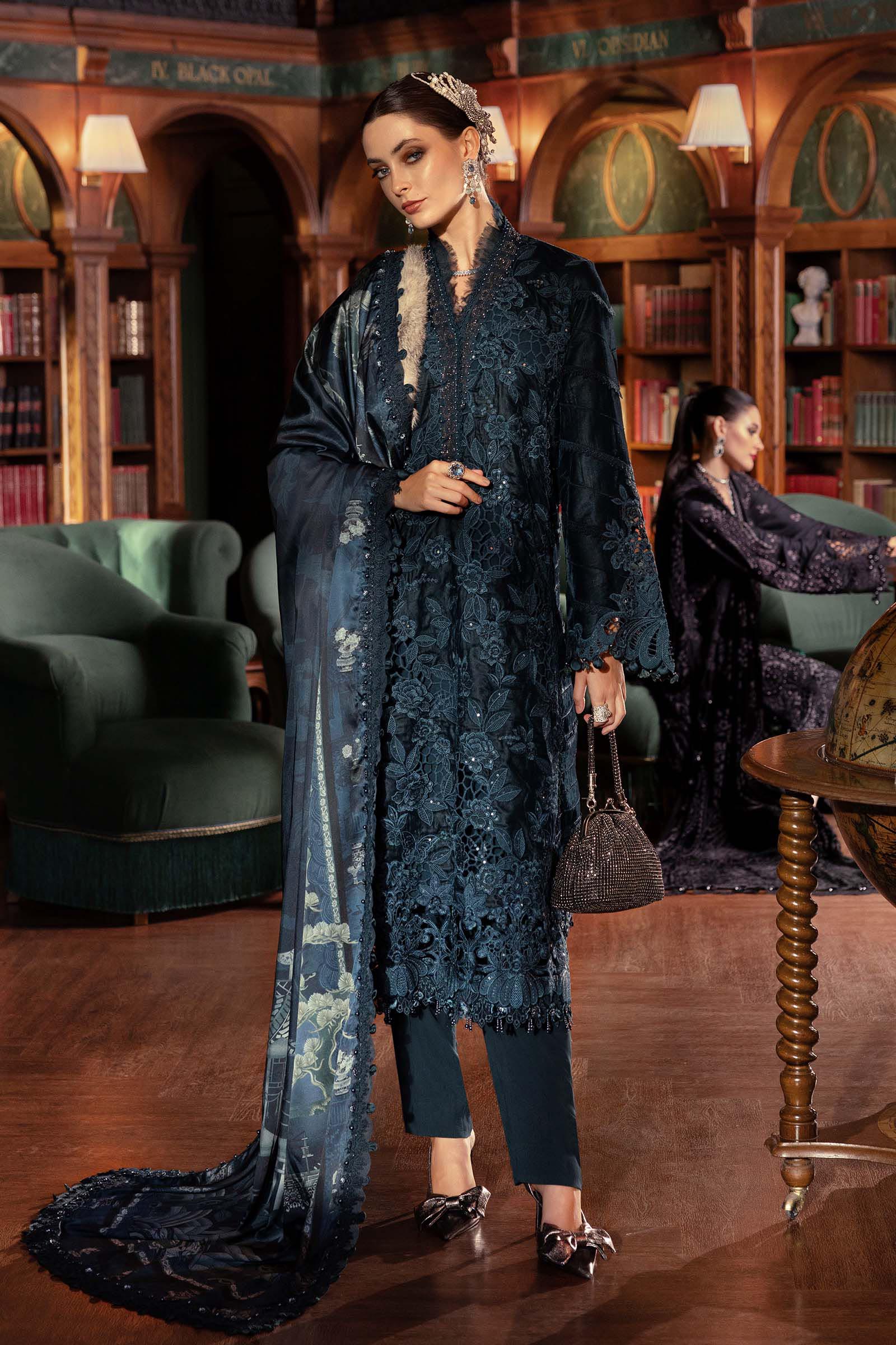 Maria B | Winter Luxe 25 | WL-1310 - Casual Dress - available at Maria Faisal in UK and USA.