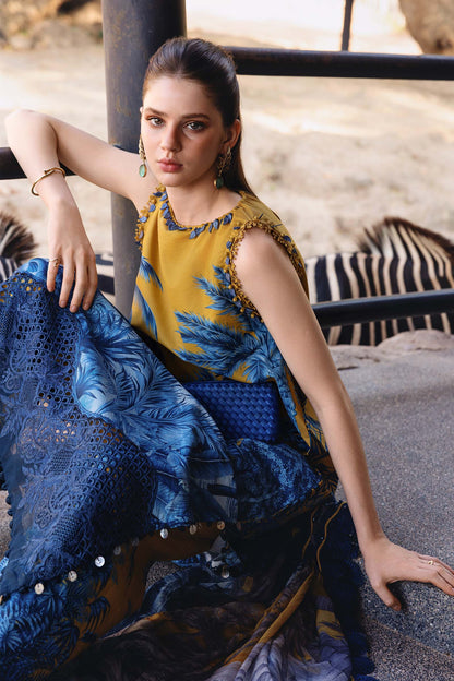 Mustard Long Shirt with Plazo - Maria B | M Prints Eid'26 | MPT-2911-A - Ladies Clothes - Maria Faisal