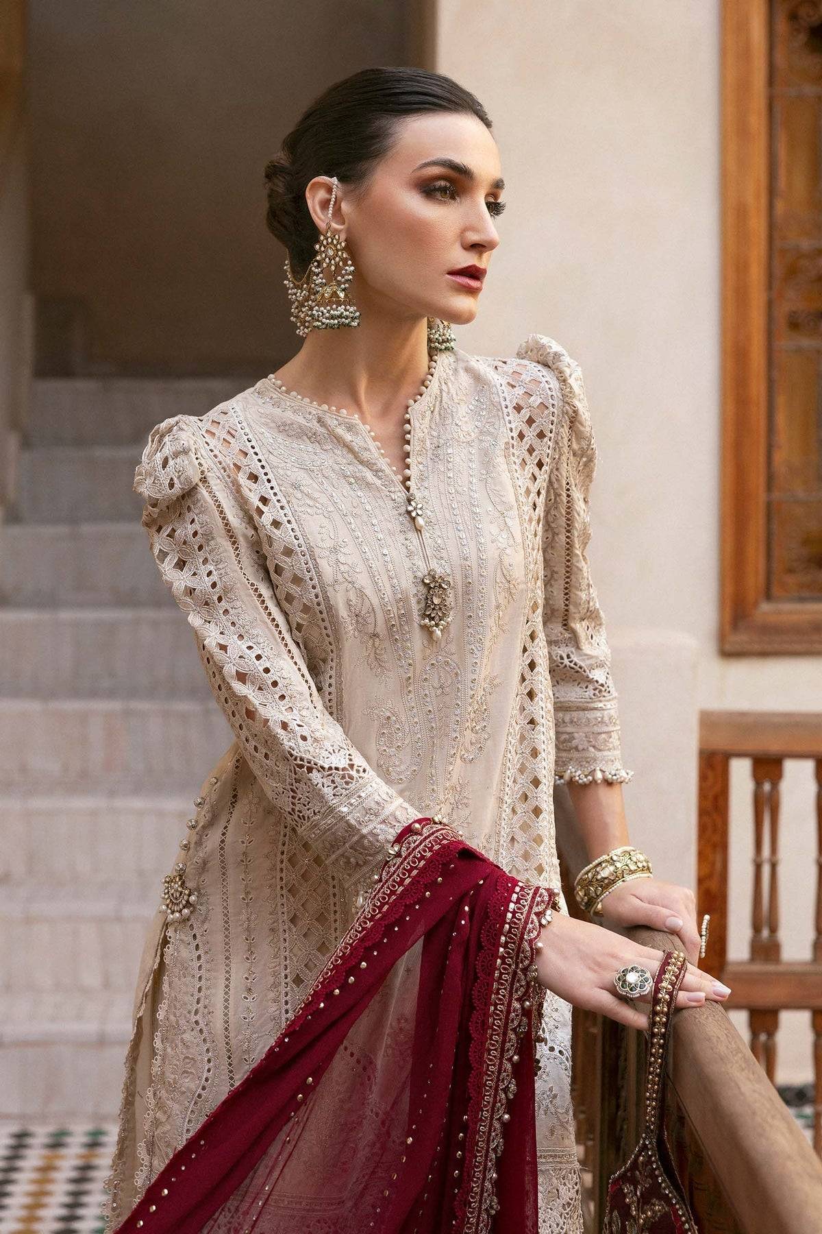 Maria B | Luxury Lawn 25 | D-2511-B by Maria Faisal - Registered Vendor of : Maria B - type : Ladies Clothes - 100% original wedding dresses