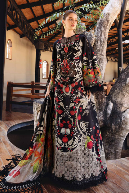 Black Long Shirt with Pants - Maria B | M Prints Eid'26 | MPT-2912-B - Ladies Clothes - Maria Faisal