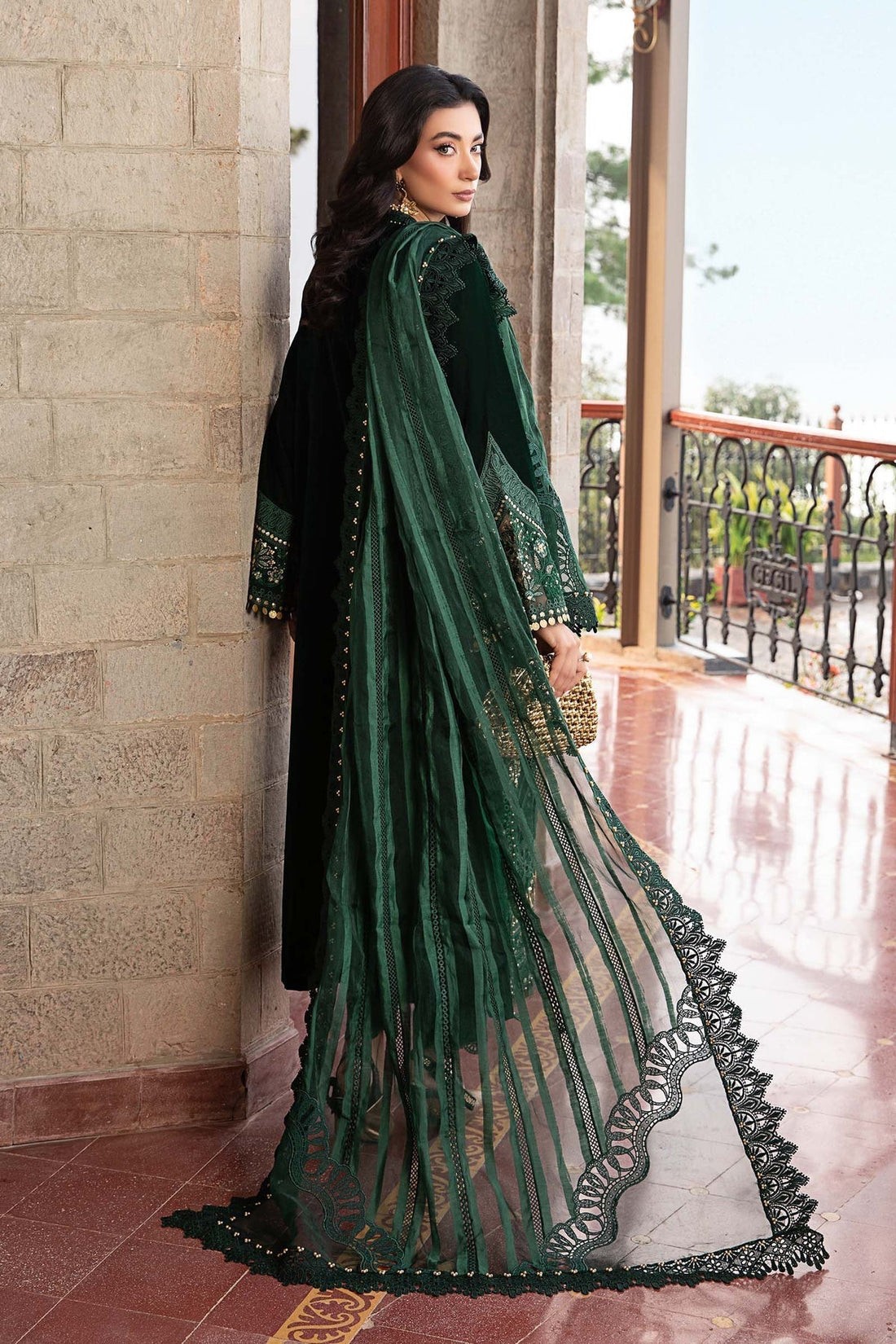 Maria B | Winter Luxe 24 | Velvet DL-1212 - Ladies Clothes - Maria Faisal
