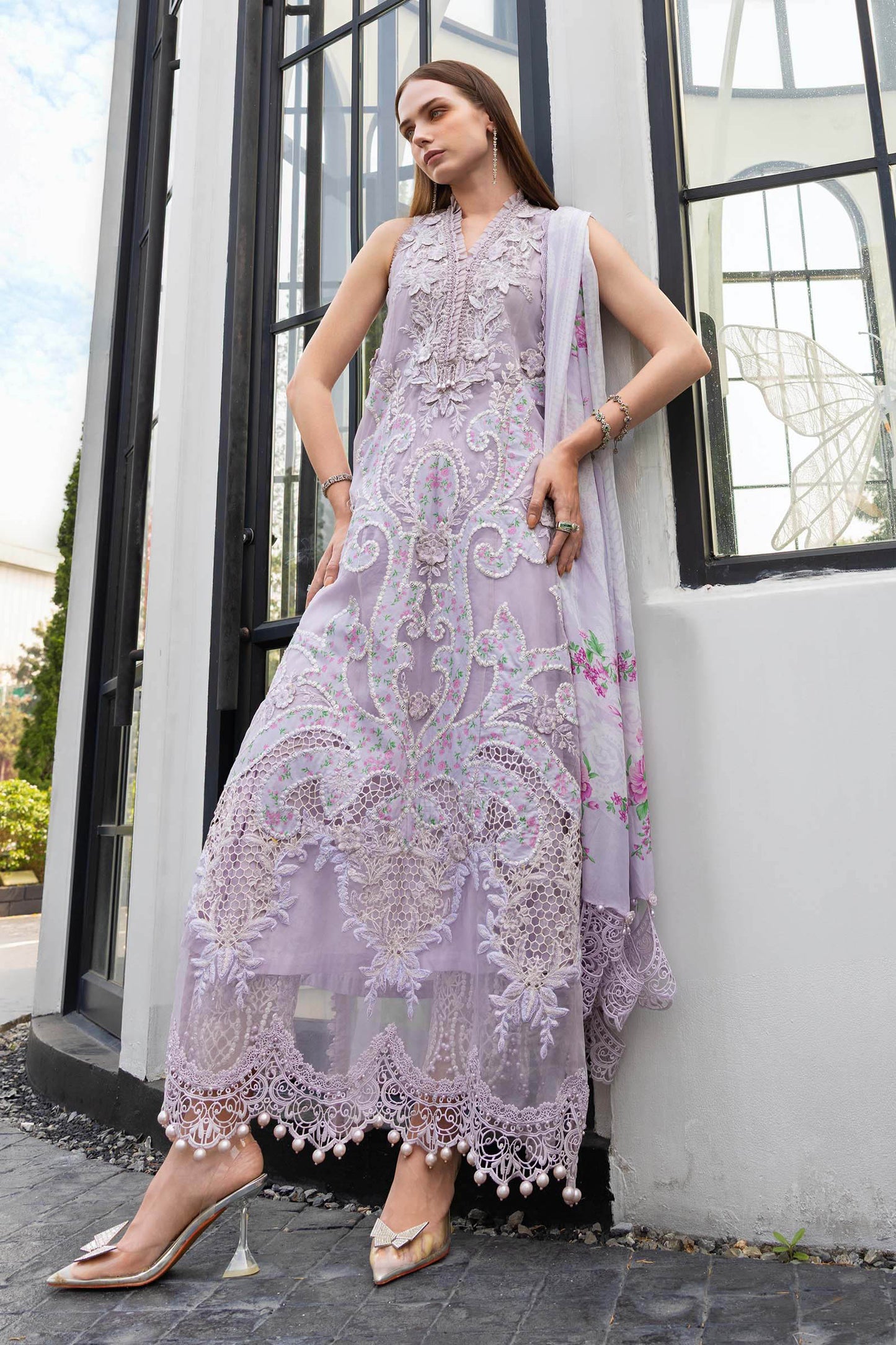 Maria B | luxury Lawn 26 | EL-26-12 - Luxury Dress - available at Maria Faisal in UK and USA.