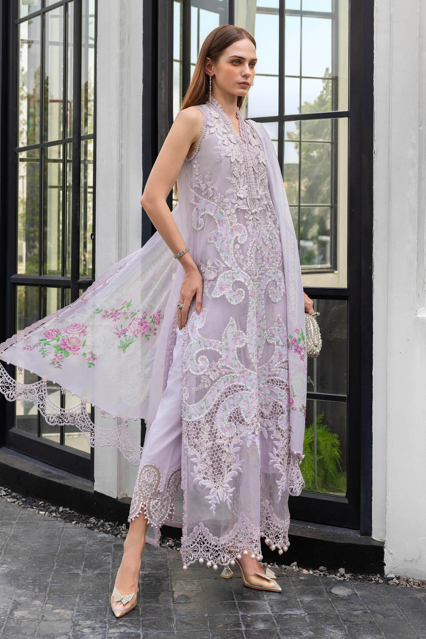 Maria B | luxury Lawn 26 | EL-26-12 - Luxury Dress - available at Maria Faisal in UK and USA.