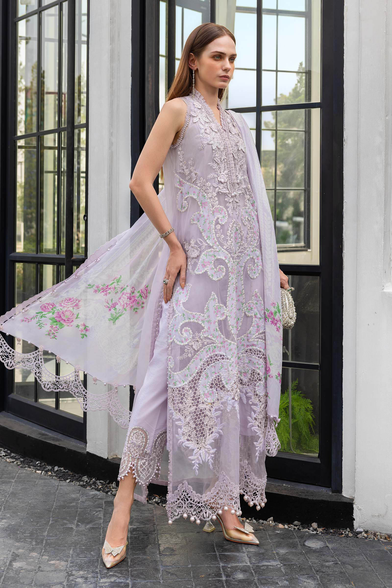 Maria B | luxury Lawn 26 | EL-26-12 - Luxury Dress - available at Maria Faisal in UK and USA.