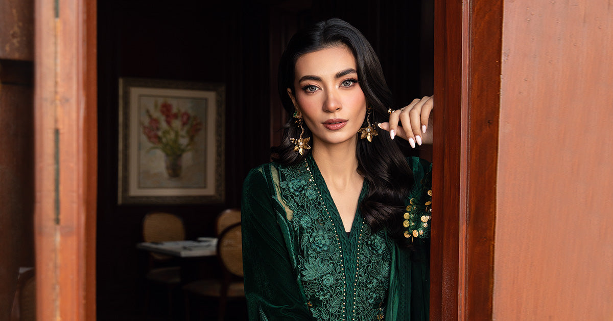 Maria B | Winter Luxe 24 | Velvet DL-1212 - Ladies Clothes - Maria Faisal