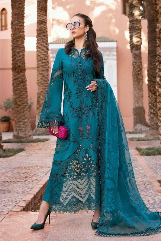 Maria B | Luxury Lawn 25 | D-2513-B by Maria Faisal - Registered Vendor of : Maria B - type : Ladies Clothes - 100% original wedding dresses