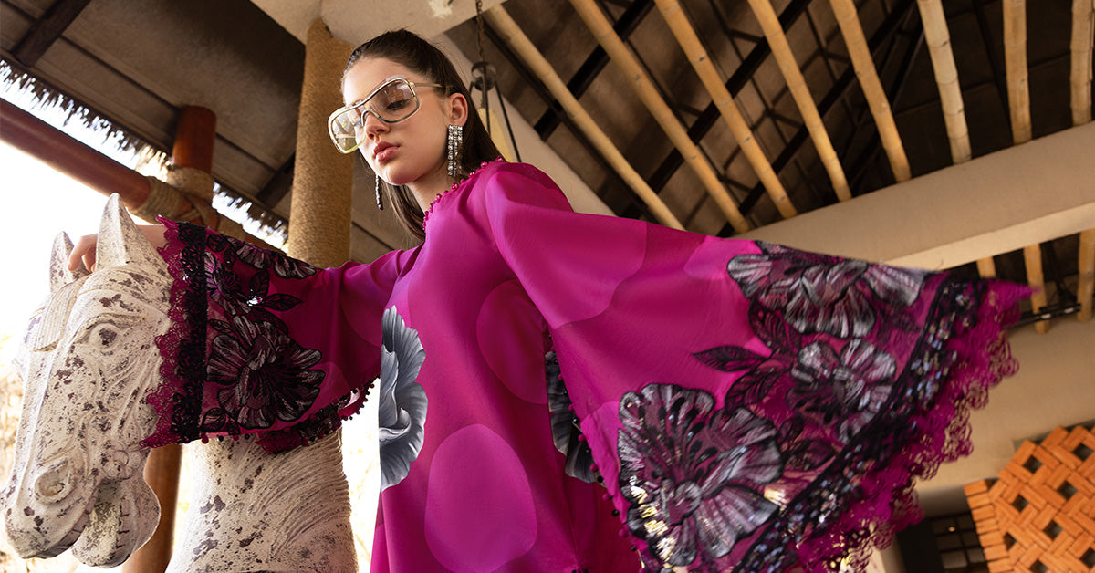 Pink Long Shirt with Pants - Maria B | M Prints Eid'26 | MPT-2913-B - Ladies Clothes - Maria Faisal