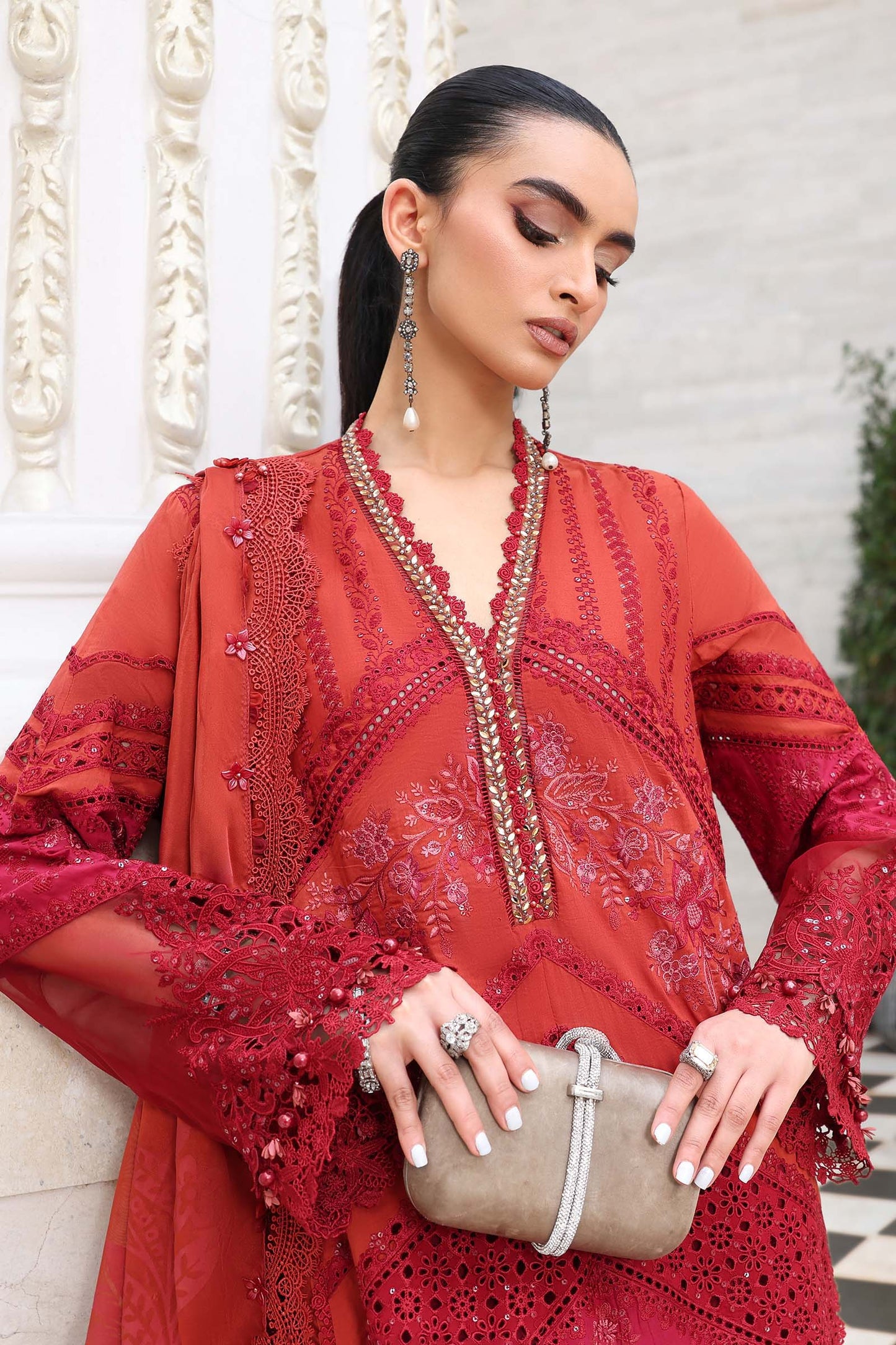 Maria B | luxury Lawn 26 | EL-26-13 - Luxury Dress - available at Maria Faisal in UK and USA.