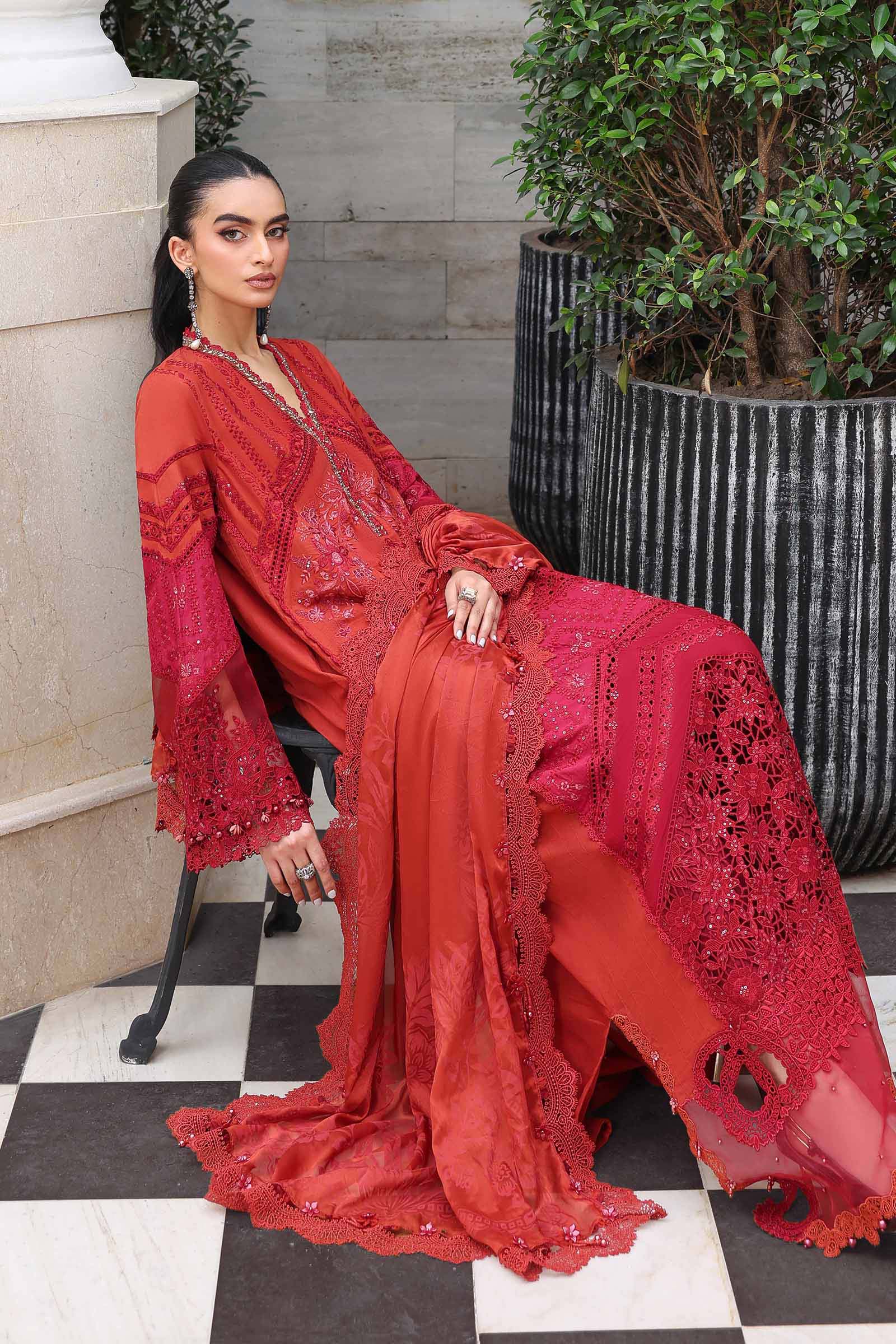 Maria B | luxury Lawn 26 | EL-26-13 - Luxury Dress - available at Maria Faisal in UK and USA.