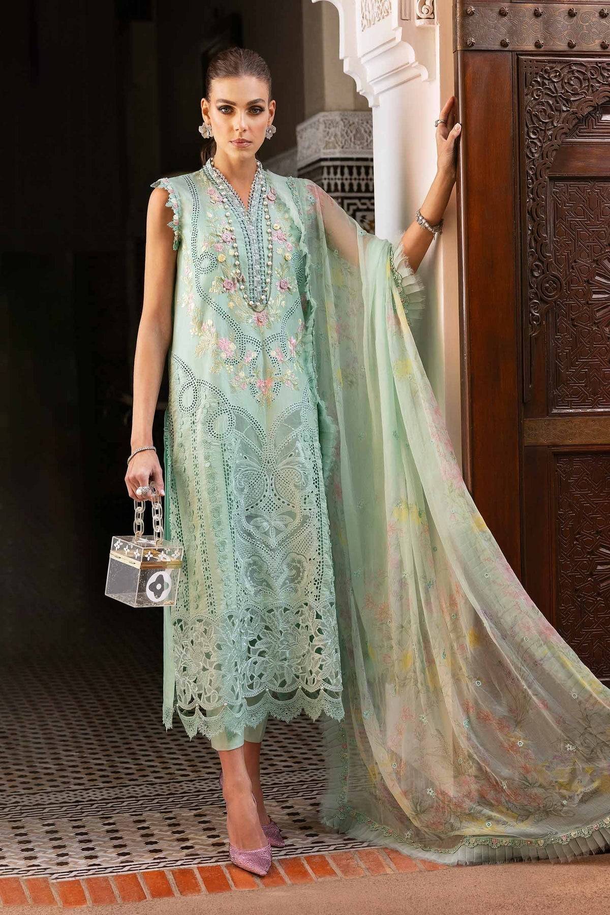 Maria B | Luxury Lawn 25 | D-2514-A by Maria Faisal - Registered Vendor of : Maria B - type : Ladies Clothes - 100% original wedding dresses