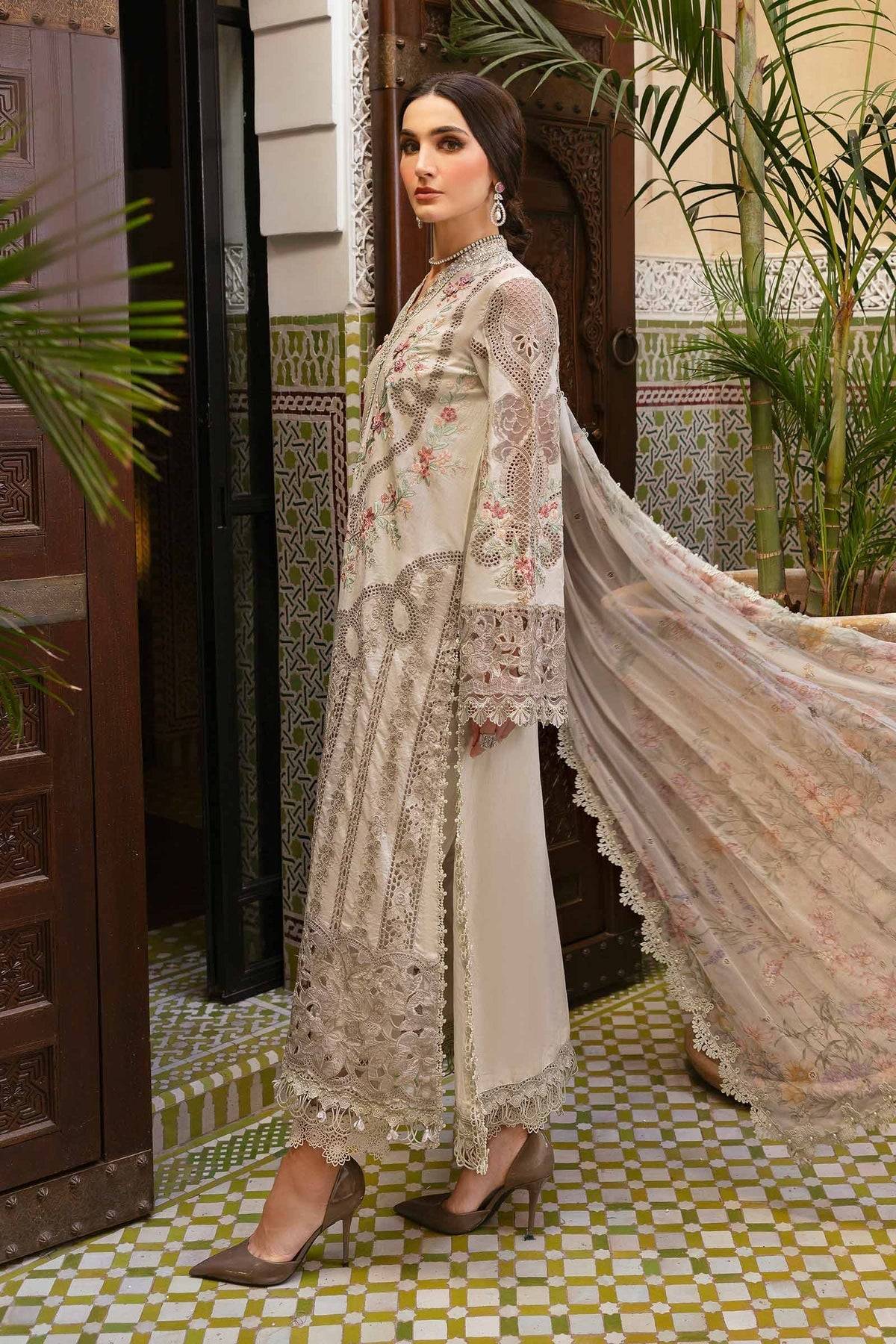 Maria B | Luxury Lawn 25 | D-2514-B by Maria Faisal - Registered Vendor of : Maria B - type : Ladies Clothes - 100% original wedding dresses