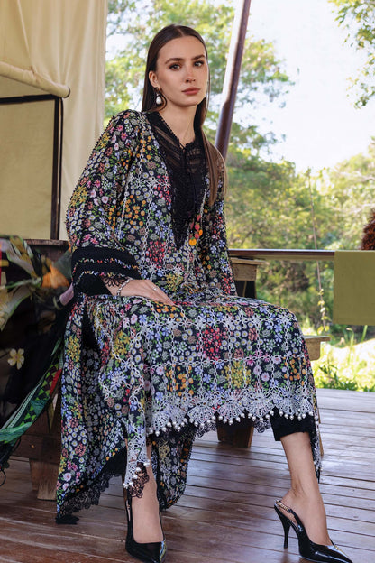 Black Long Shirt with Pants - Maria B | M Prints Eid'26 | MPT-2914-B - Ladies Clothes - Maria Faisal