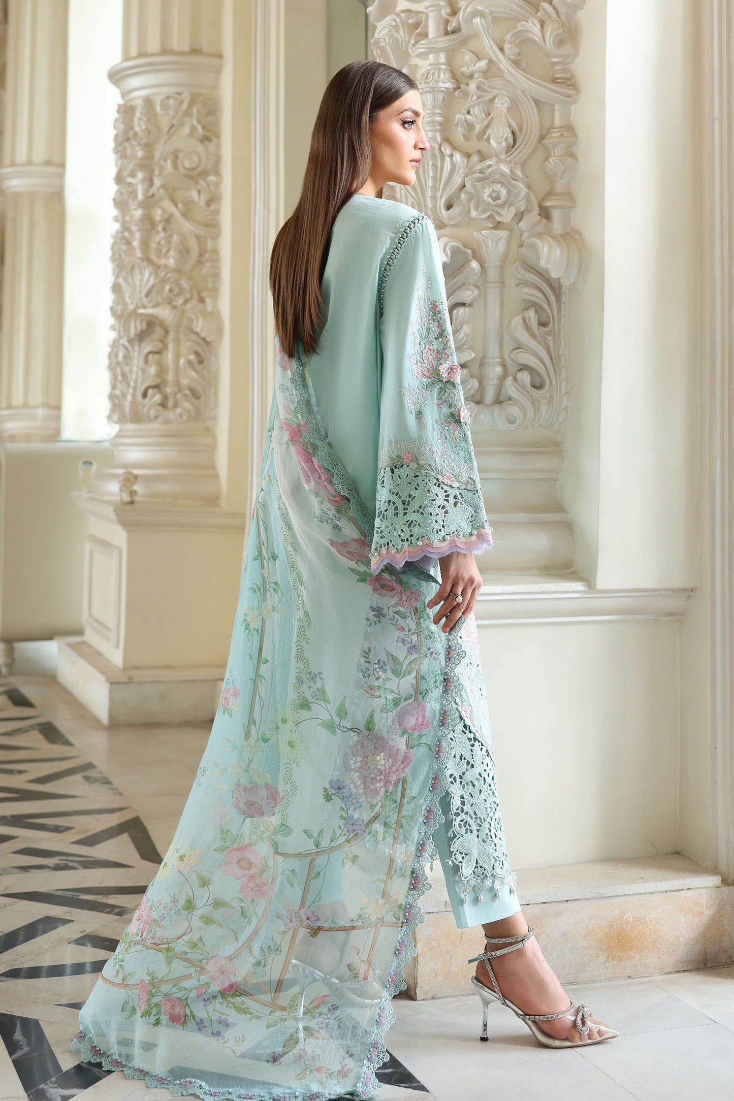 Maria B | luxury Lawn 26 | EL-26-15 - Luxury Dress - available at Maria Faisal in UK and USA.