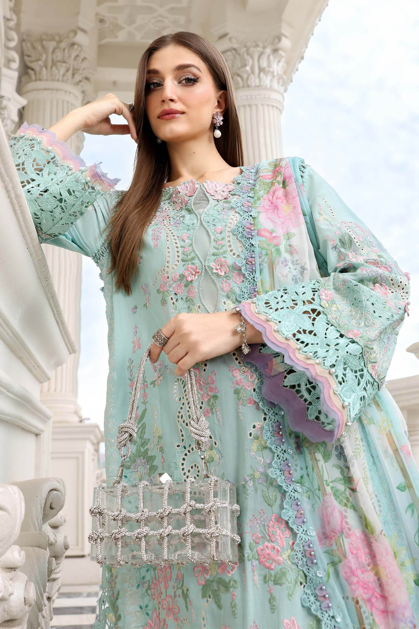 Maria B | luxury Lawn 26 | EL-26-15 - Luxury Dress - available at Maria Faisal in UK and USA.