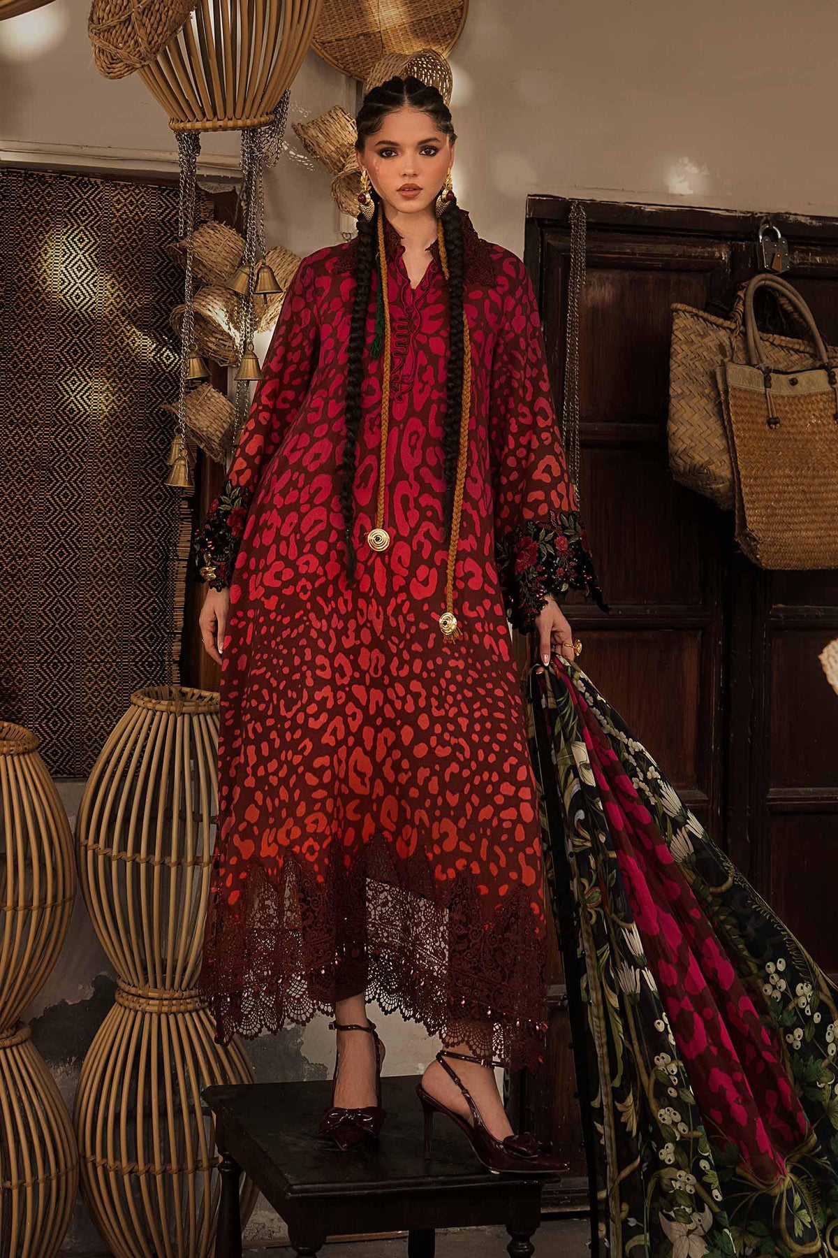 Maria B | M Prints Winter Fall 2026 | MPT-3101-A - Luxury Dress - available at Maria Faisal in UK and USA.