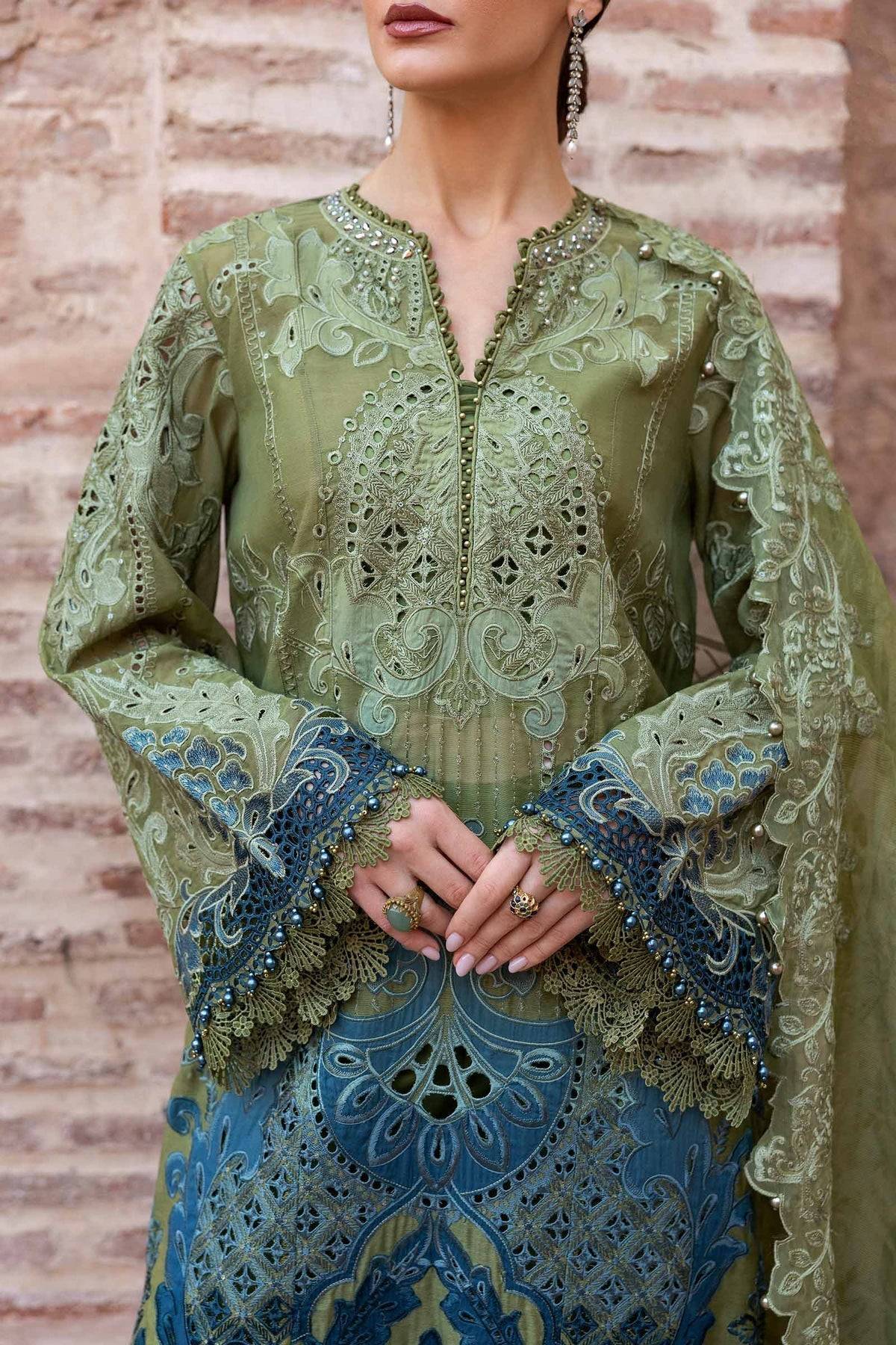 Maria B | Luxury Lawn 25 | D-2501-A by Maria Faisal - Registered Vendor of : Maria B - type : Ladies Clothes - 100% original wedding dresses