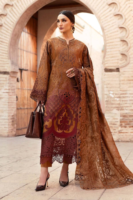 Maria B | Luxury Lawn 25 | D-2501-B by Maria Faisal - Registered Vendor of : Maria B - type : Ladies Clothes - 100% original wedding dresses