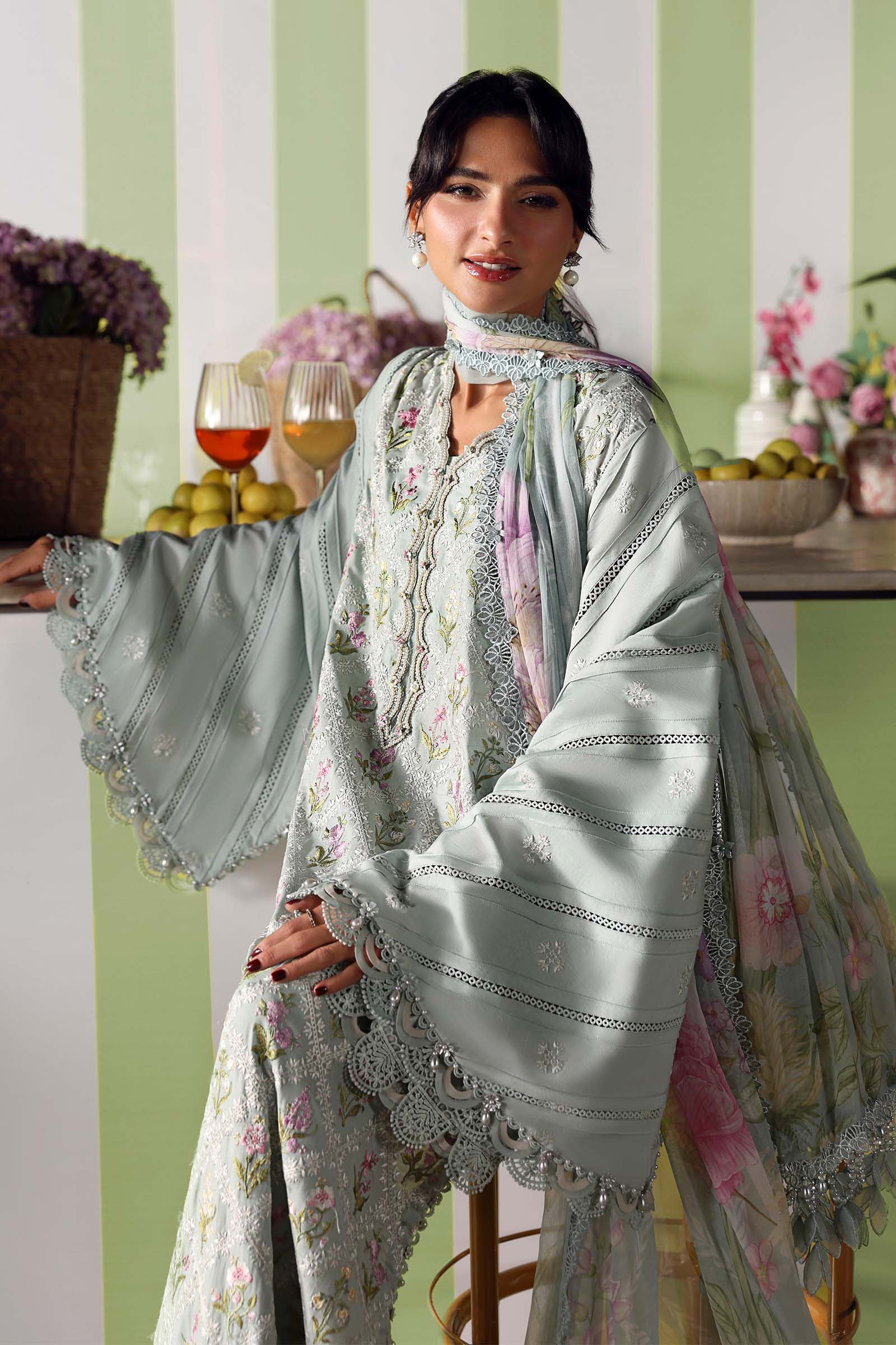 Maria B | M Prints 26 | MPT-3001-B - Luxury Dress - available at Maria Faisal in UK and USA.