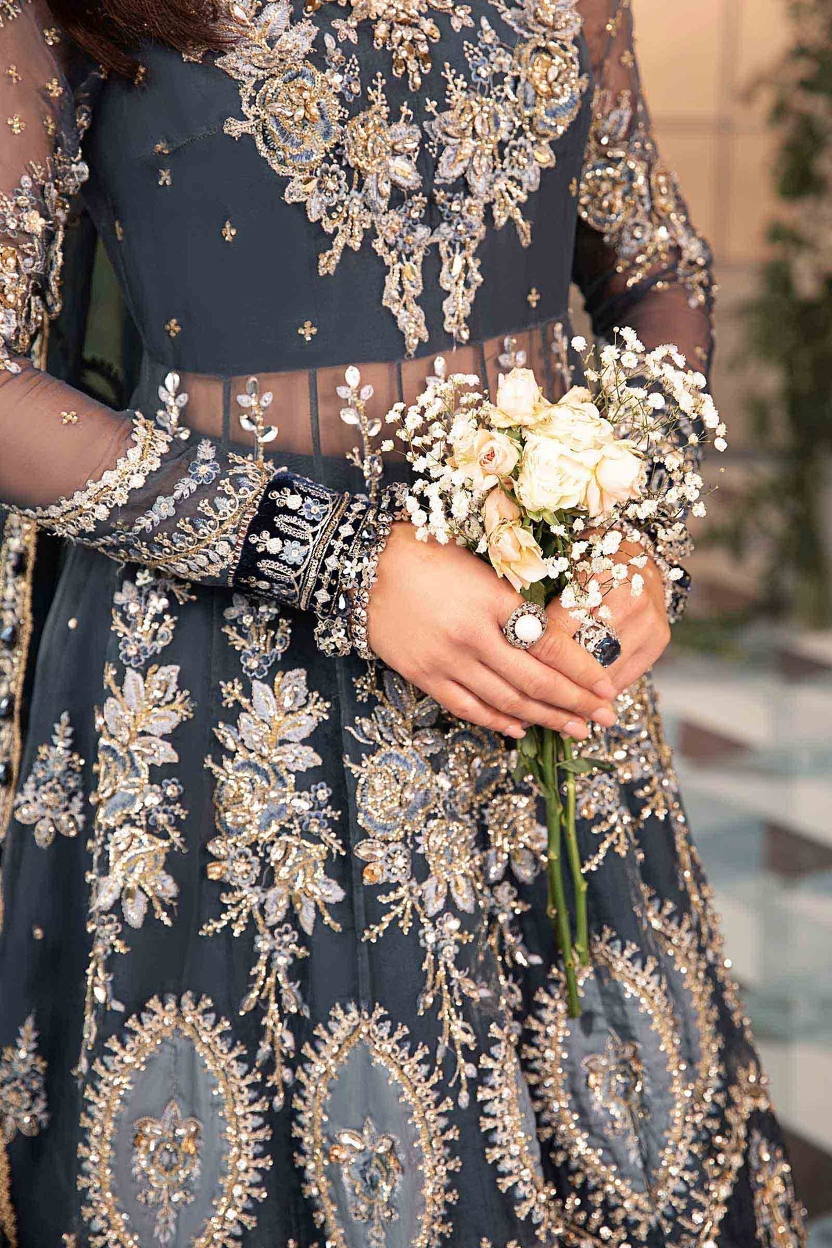 Maria B | Mbroidered Formals 24| Organza Suit | BD-2901 - Designer Dress with Intricate embroidery and embellishments. Shop elegent wedding dress at Maria Faisal.