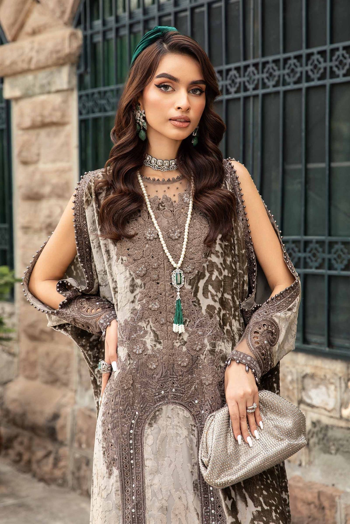 Maria B | Winter Luxe 24 | Velvet DL-1201 - Ladies Clothes - Maria Faisal