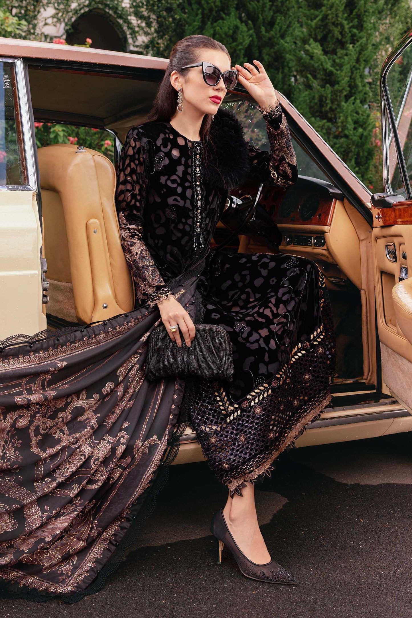 Maria B | Winter Luxe 25 | WL-1301 - Casual Dress - available at Maria Faisal in UK and USA.