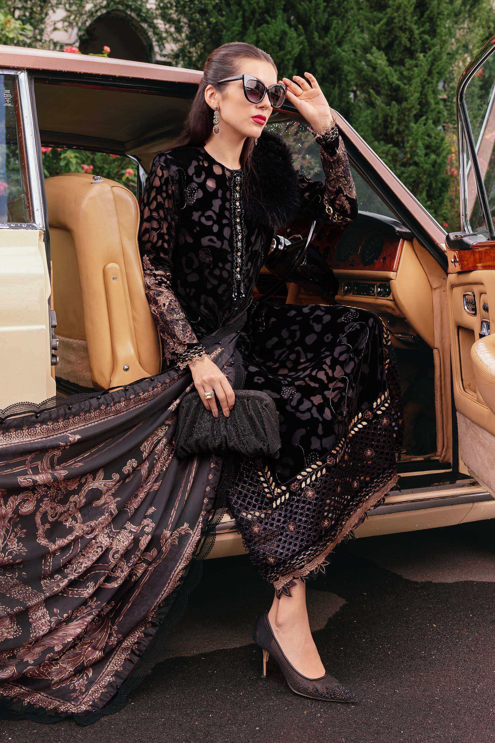 Maria B | Winter Luxe 25 | WL-1301 - Casual Dress - available at Maria Faisal in UK and USA.