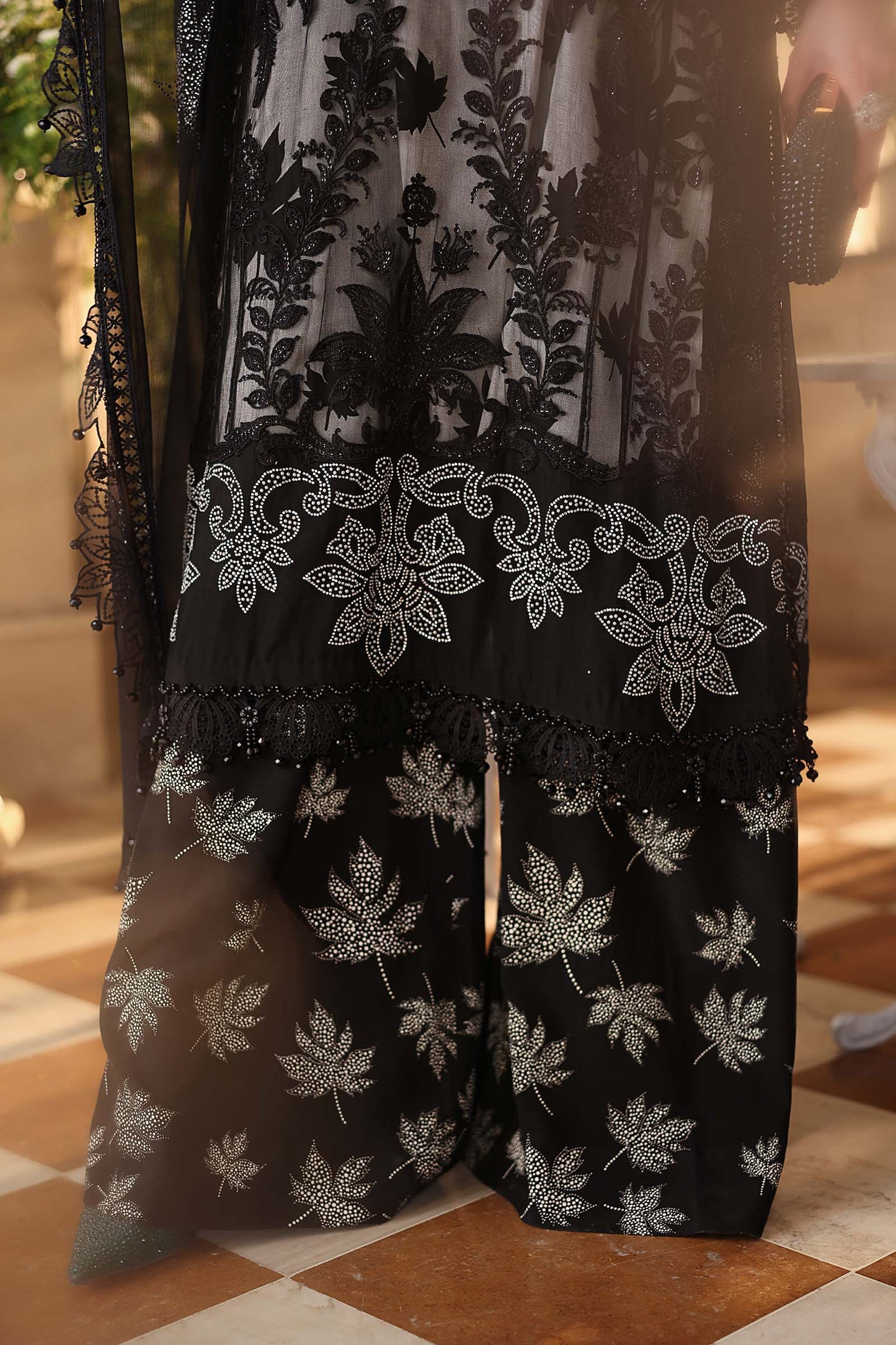 Maria b | Chiffon Formals 26 | MPC-26-101-Black - Formal Dress - available at Maria Faisal in UK and USA.