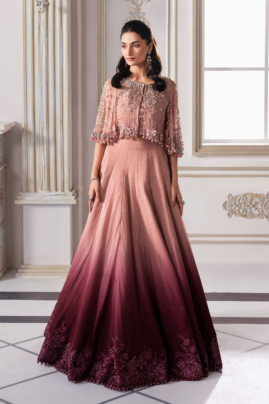Maria B Mbroidered 2025 BD-3001 Ash Pink dress - Maria Faisal 
