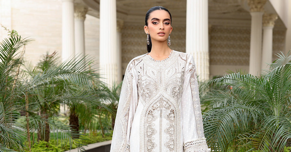 Maria B | luxury Lawn 26 | EL-26-01 - Luxury Dress - available at Maria Faisal in UK and USA.
