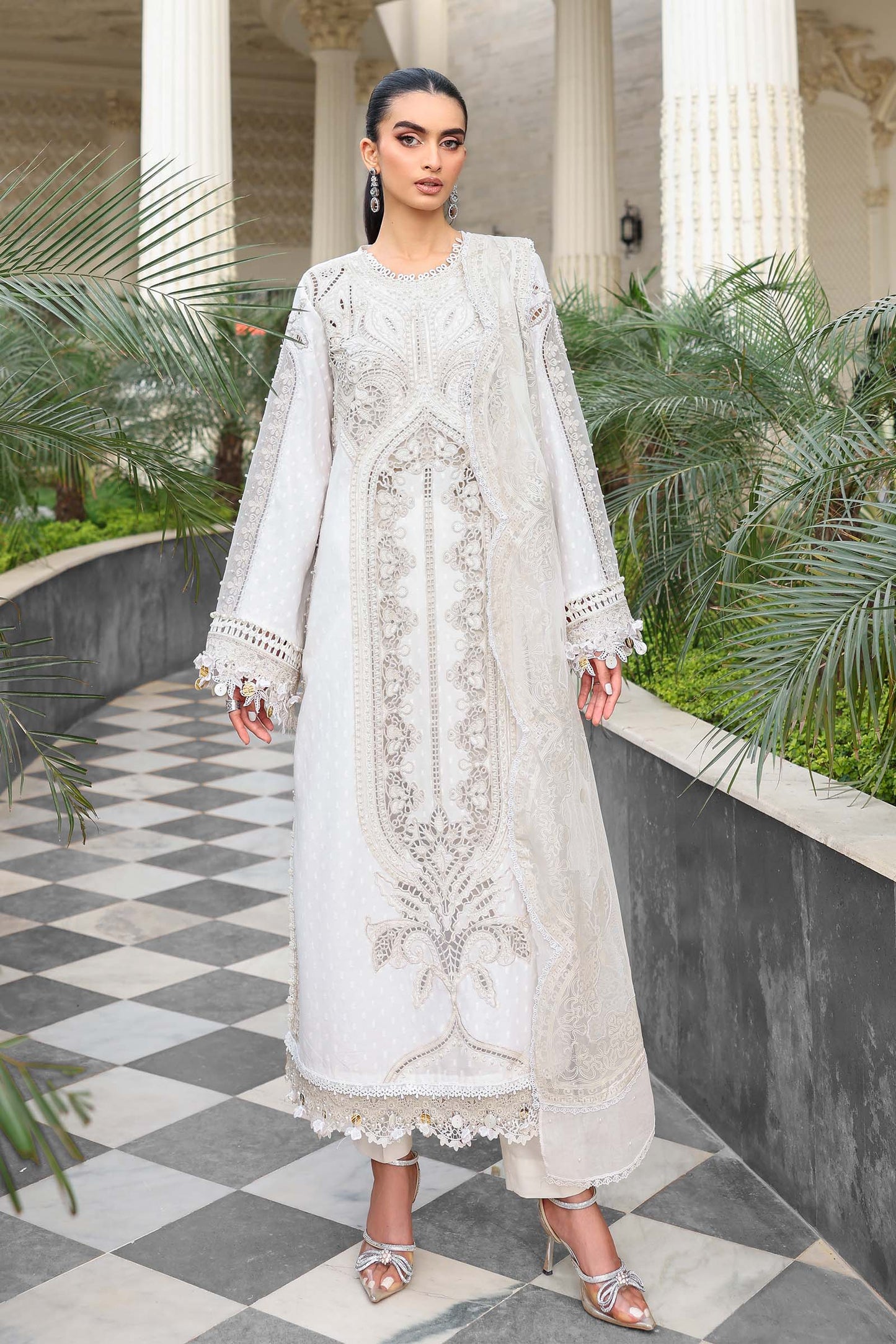 Maria B | luxury Lawn 26 | EL-26-01 - Luxury Dress - available at Maria Faisal in UK and USA.