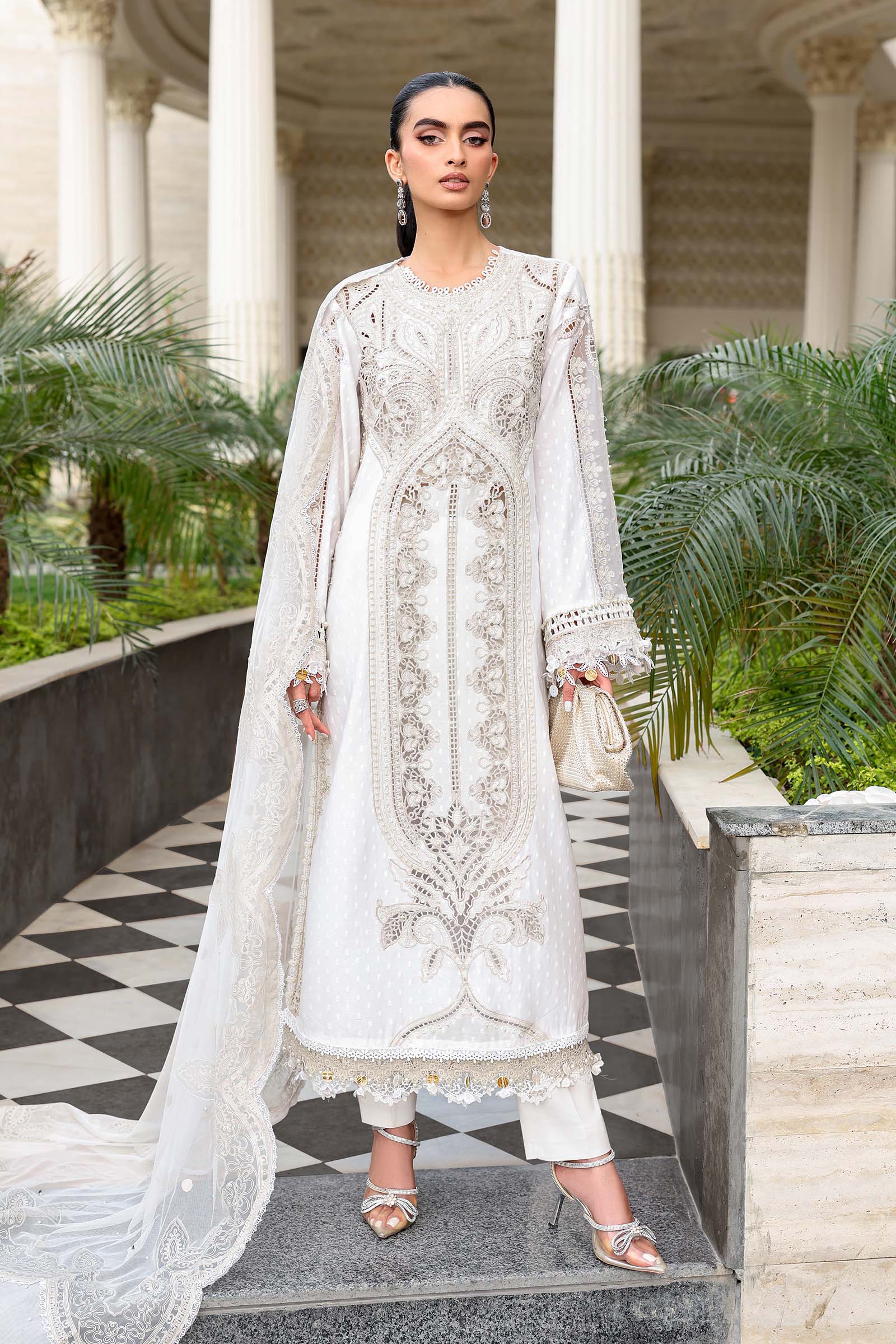 Maria B | luxury Lawn 26 | EL-26-01 - Luxury Dress - available at Maria Faisal in UK and USA.