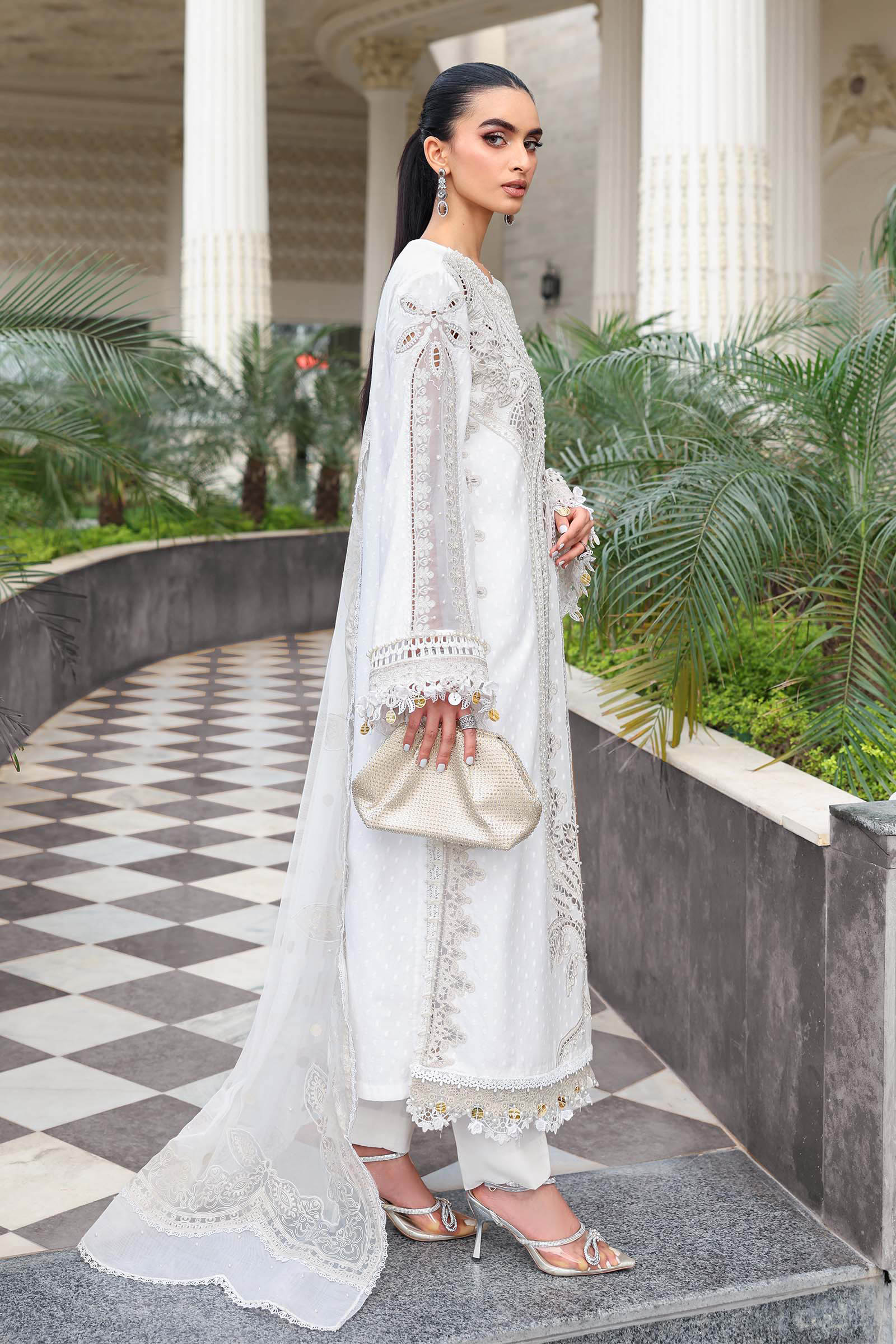 Maria B | luxury Lawn 26 | EL-26-01 - Luxury Dress - available at Maria Faisal in UK and USA.