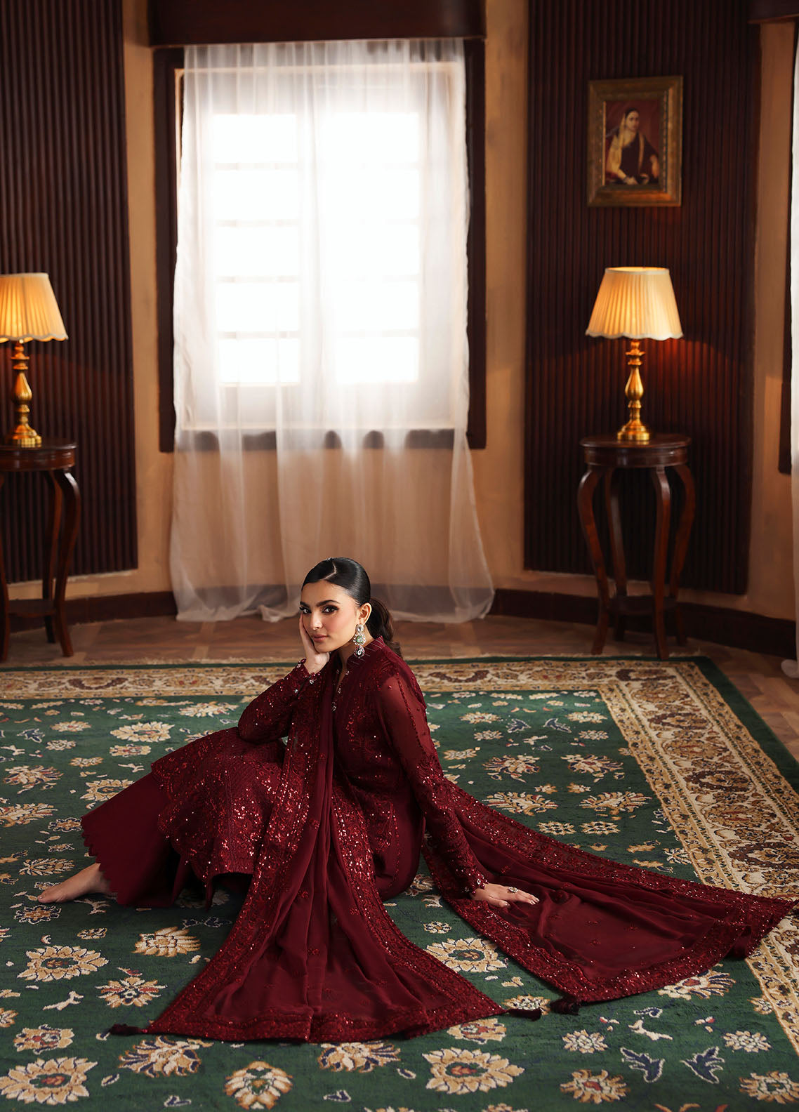 Gulaal | I Evayna Embroidered Chiffon | Vezeen - Ladies Clothes - Maria Faisal