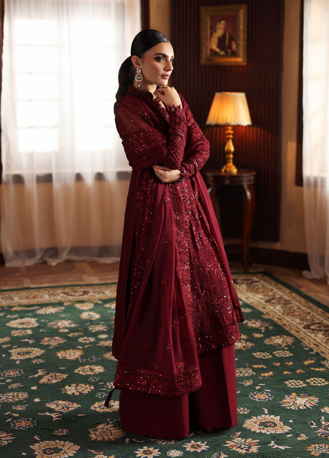 Gulaal | I Evayna Embroidered Chiffon | Vezeen - Ladies Clothes - Maria Faisal