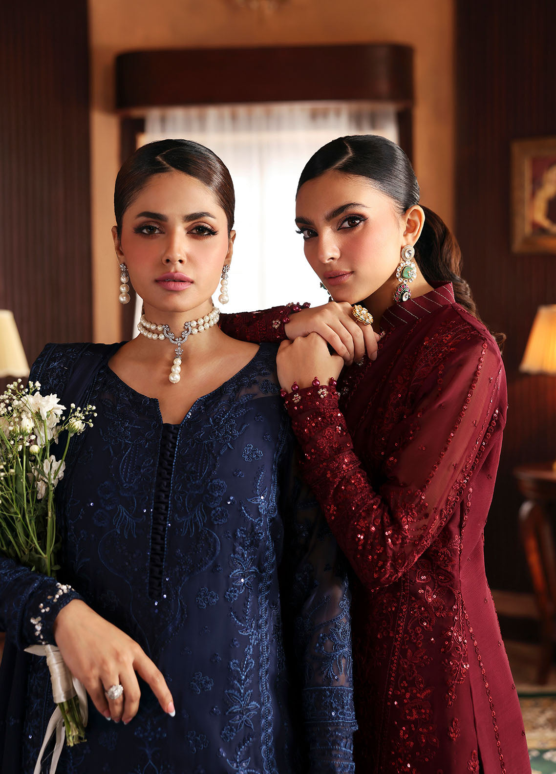 Gulaal | I Evayna Embroidered Chiffon | Vezeen - Ladies Clothes - Maria Faisal