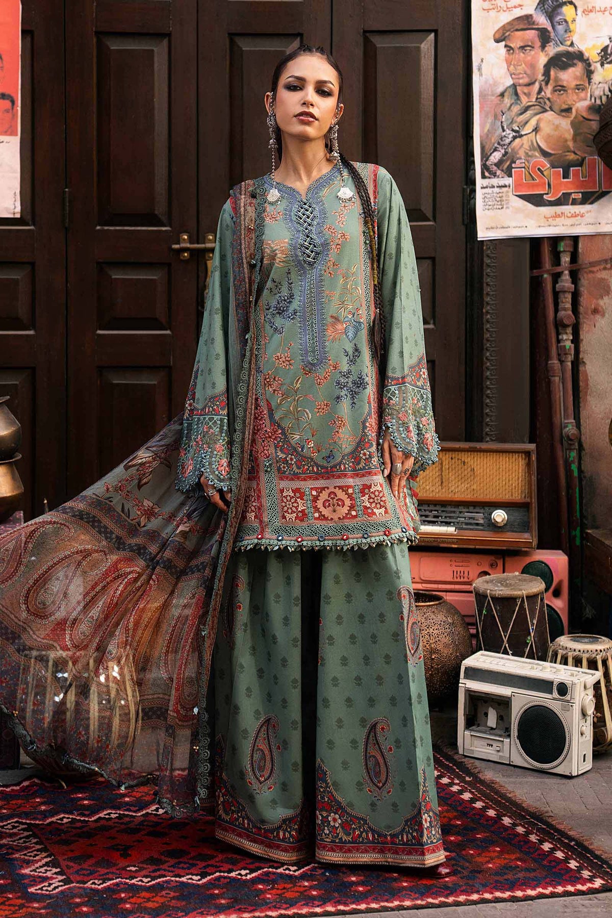 Maria B | M Prints Winter Fall 2026 | MPT-3102-A - Luxury Dress - available at Maria Faisal in UK and USA.