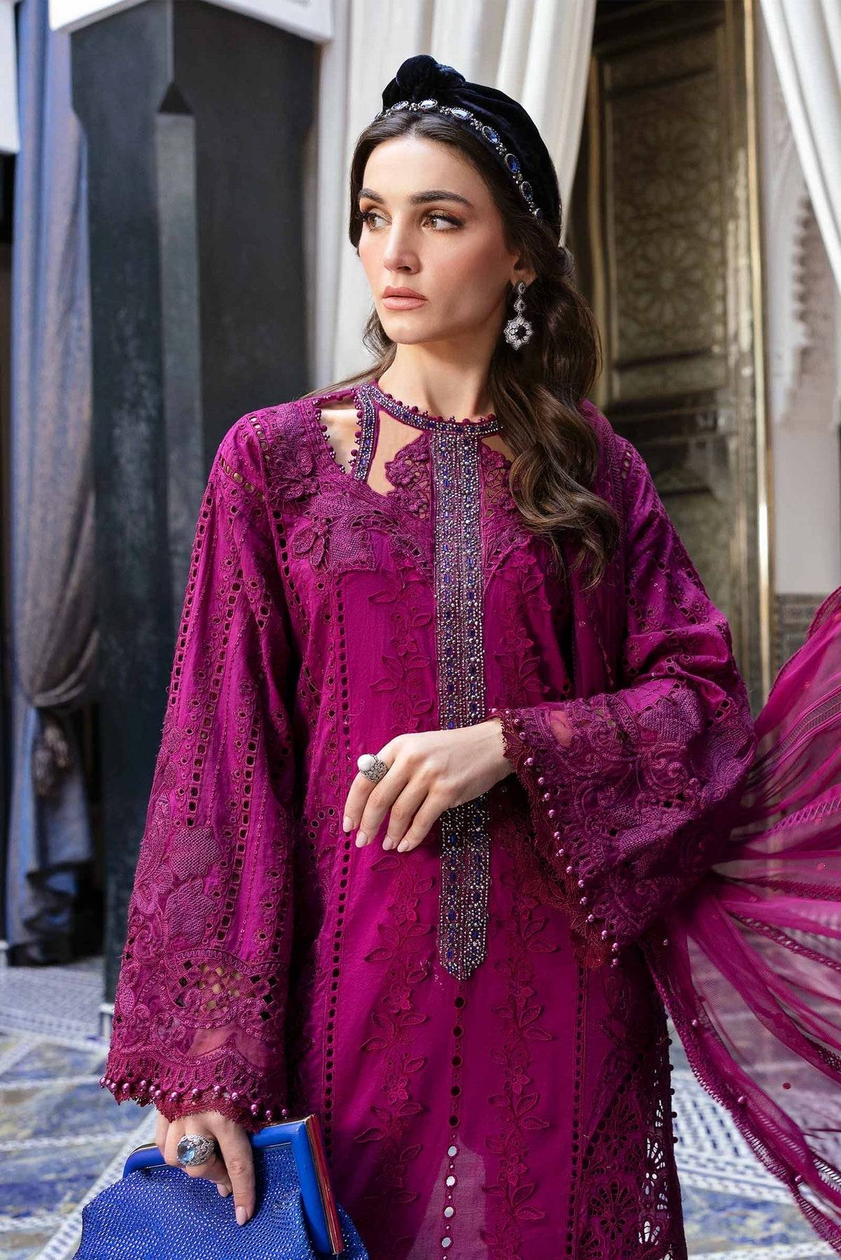 Maria B | Luxury Lawn 25 | D-2502-B by Maria Faisal - Registered Vendor of : Maria B - type : Ladies Clothes - 100% original wedding dresses