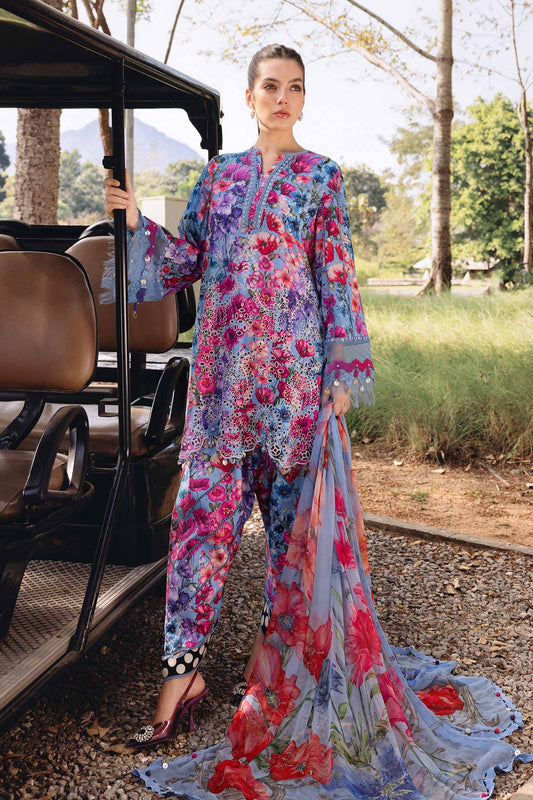 Blue Short Shirt with Shalwar - Maria B | M Prints Eid'26 | MPT-2902-B - Ladies Clothes - Maria Faisal