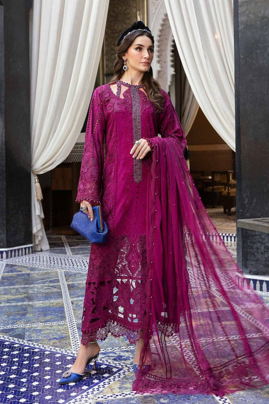 Maria B | Luxury Lawn 25 | D-2502-B by Maria Faisal - Registered Vendor of : Maria B - type : Ladies Clothes - 100% original wedding dresses