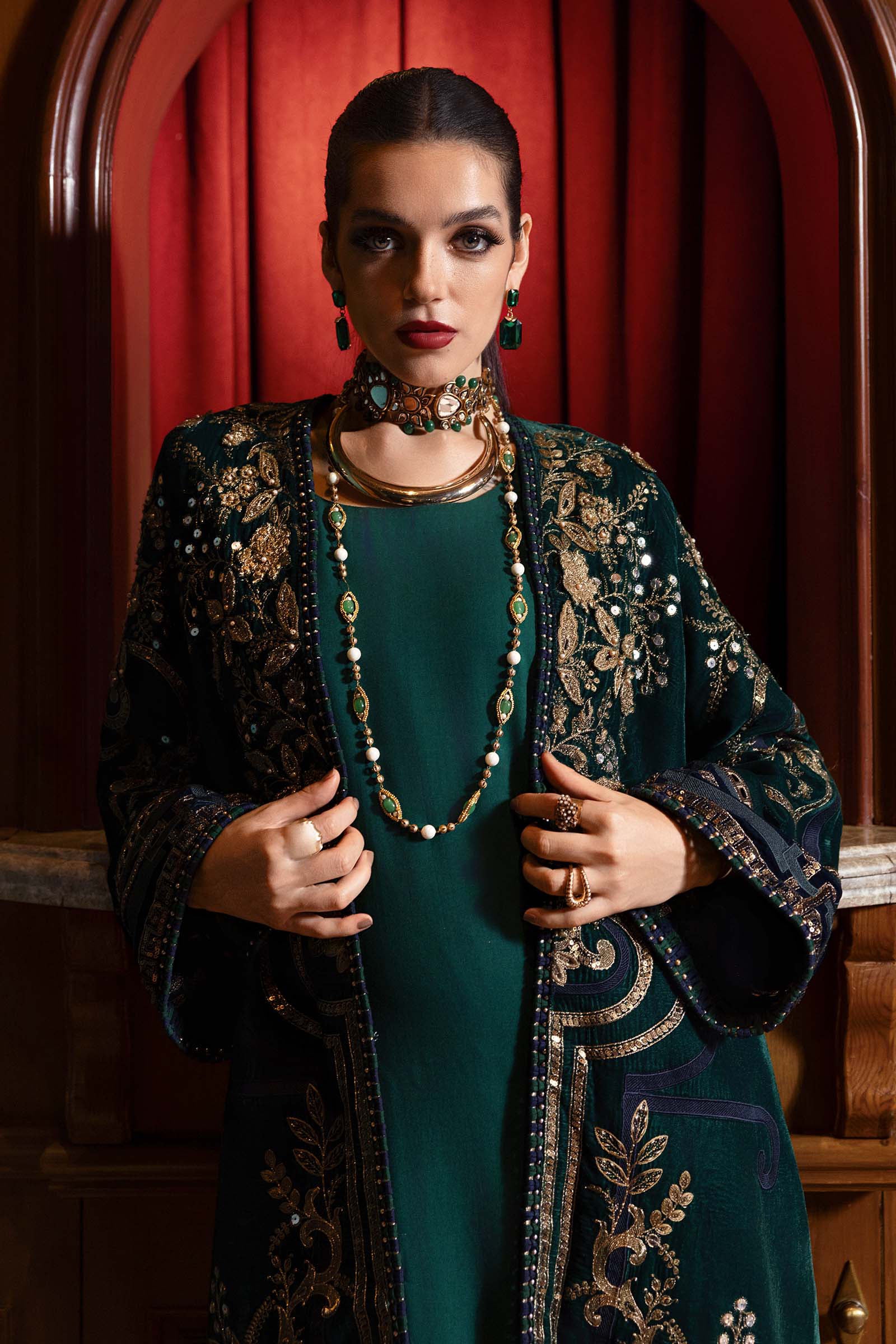 Maria B | Winter Luxe 25 | WL-1302 - Casual Dress - available at Maria Faisal in UK and USA.